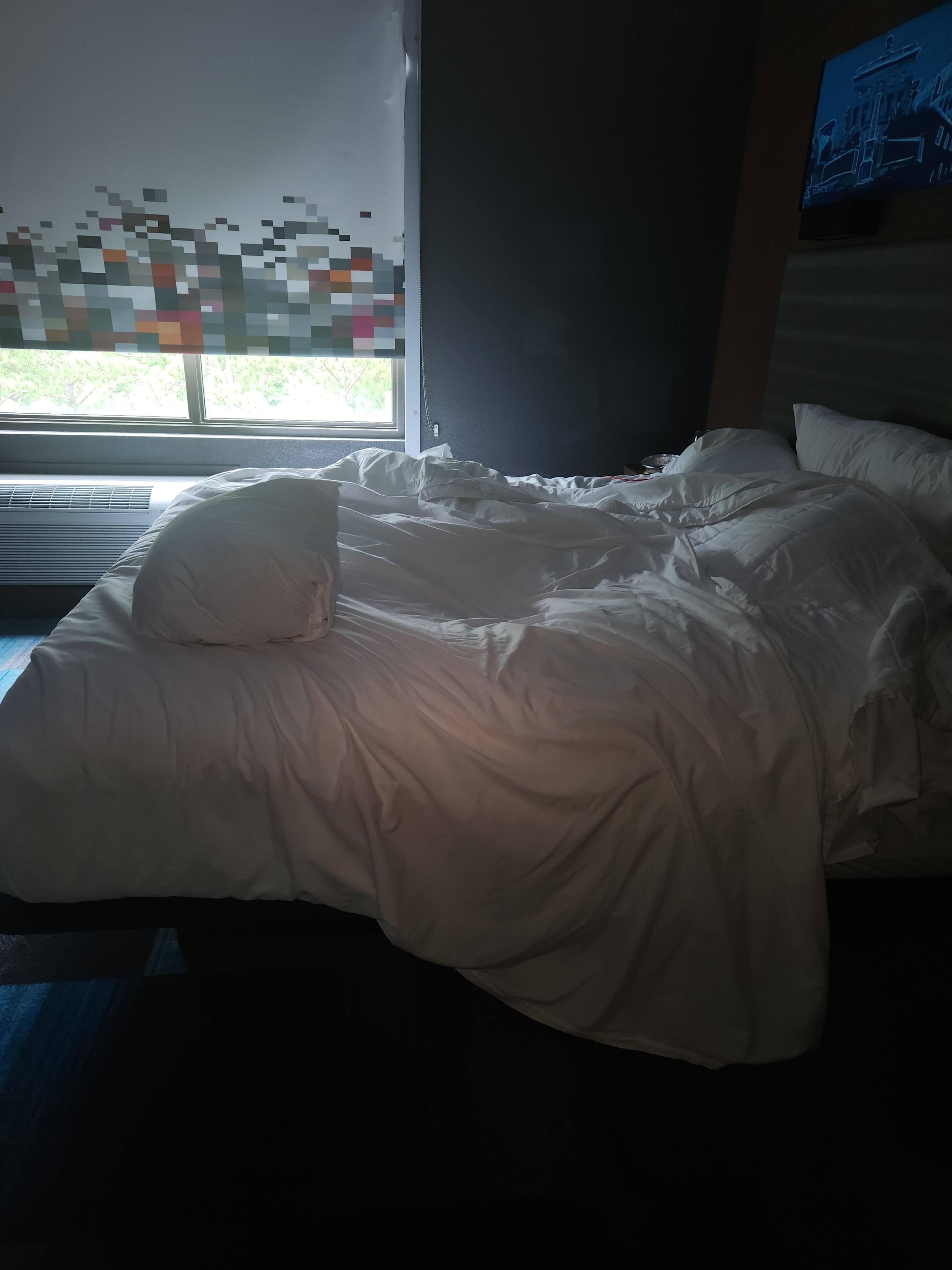 The sink hole in the bed