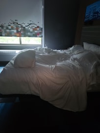 The sink hole in the bed