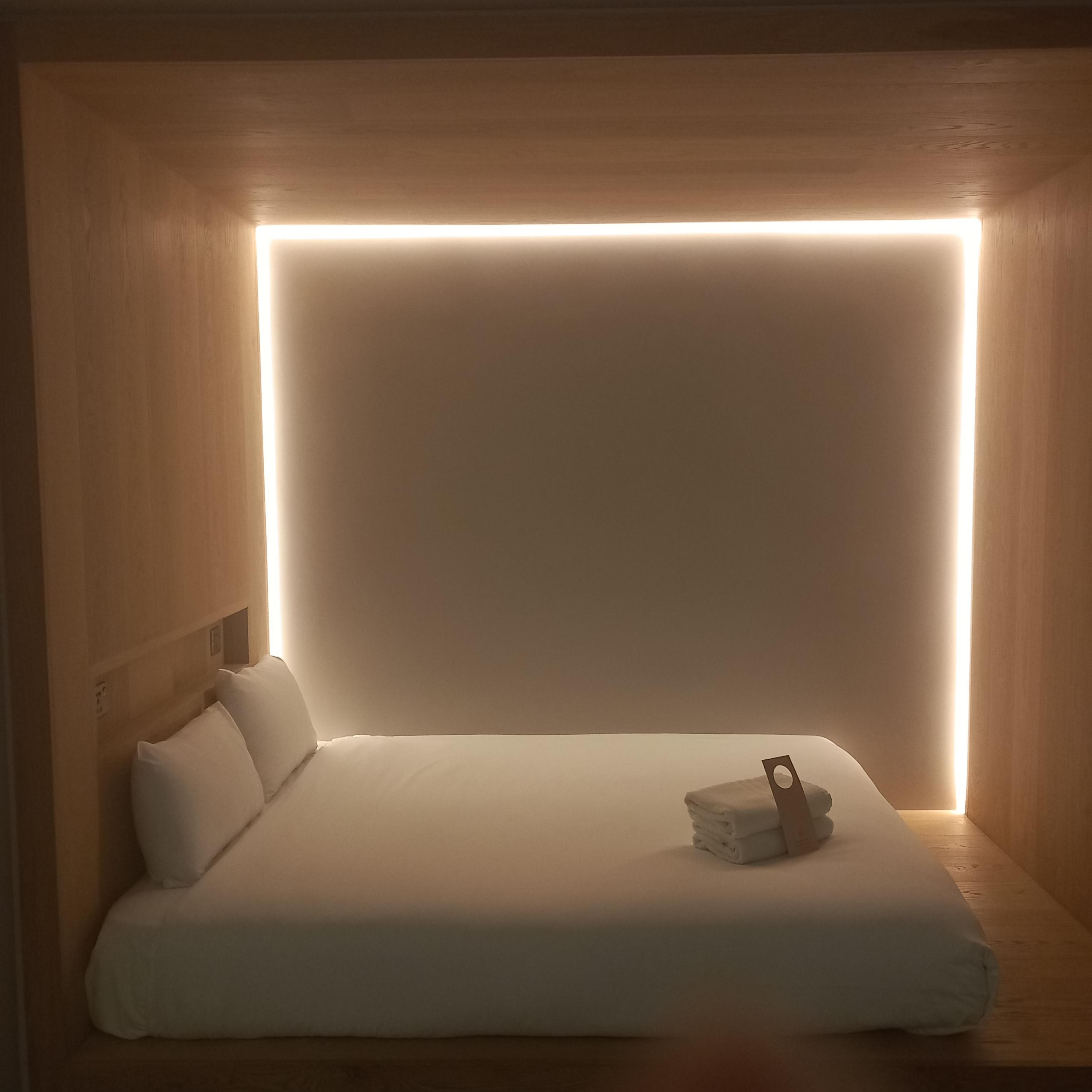 Comfy bed in Cocoon room.  Air-conditioning was perfect.  4th floor room which was nice and quiet.