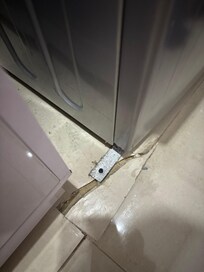 Our washer kept tipping over we called maintenance and he ended up breaking the marble and it still kept tipping over