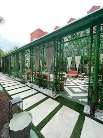 Pool lounge area