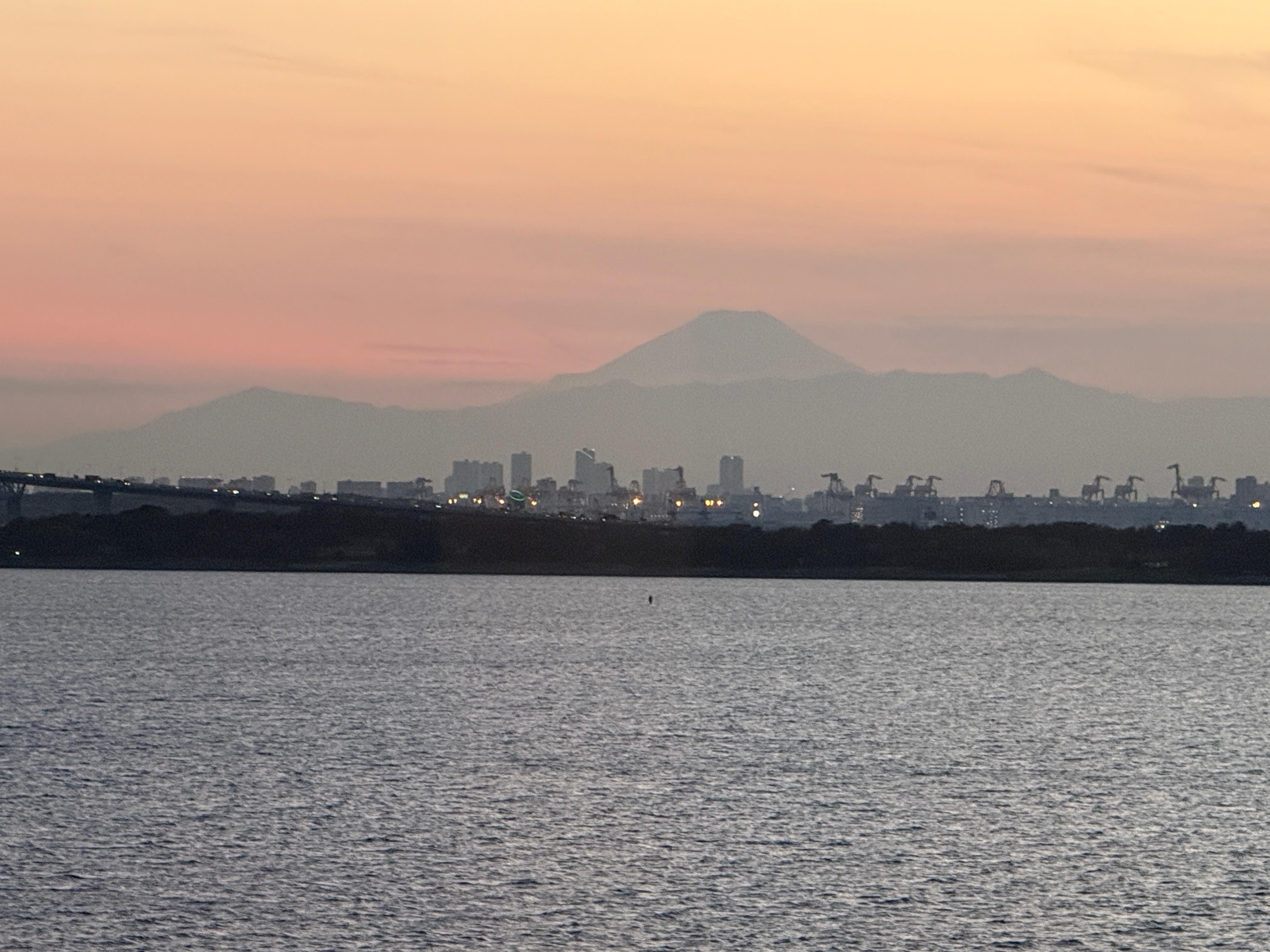 The view from my window. It’s a little hard to see but that’s Mt Fugi in the distance 