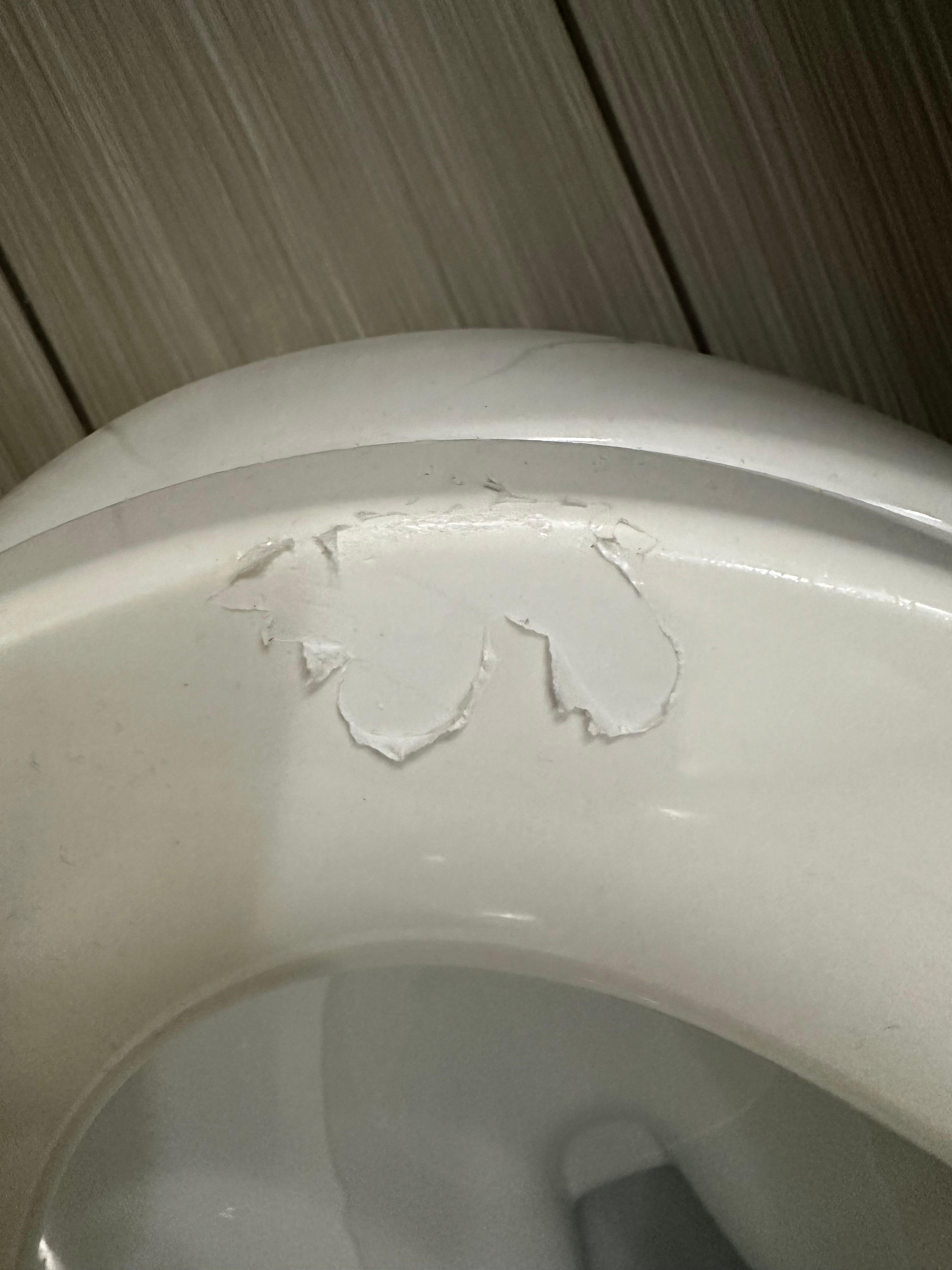 Peeling toilet seat