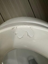 Peeling toilet seat