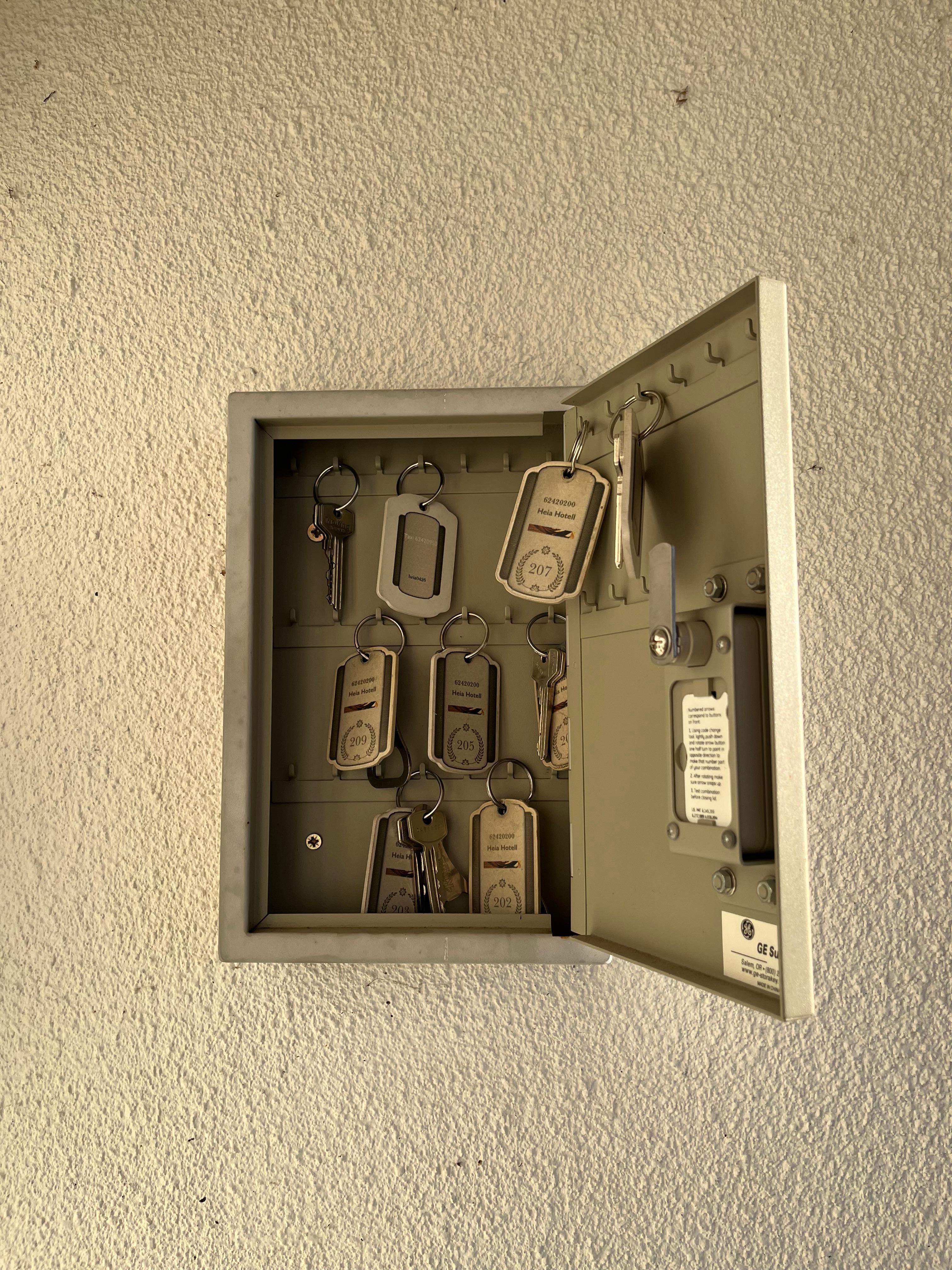 «Resepsjonen» var en nøkkelboks hvor du hentet nøkkelen din