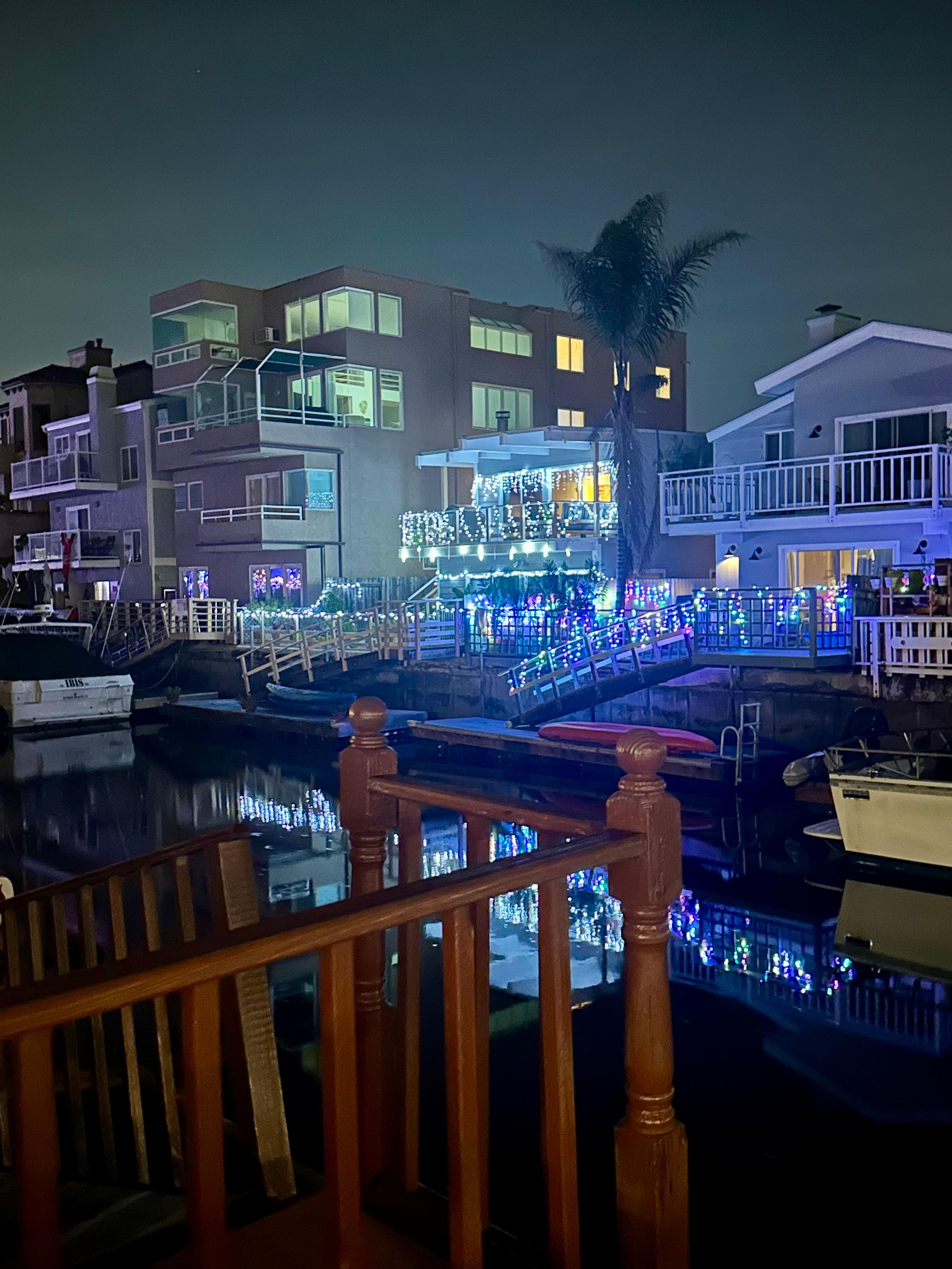 Nighttime on the dock.