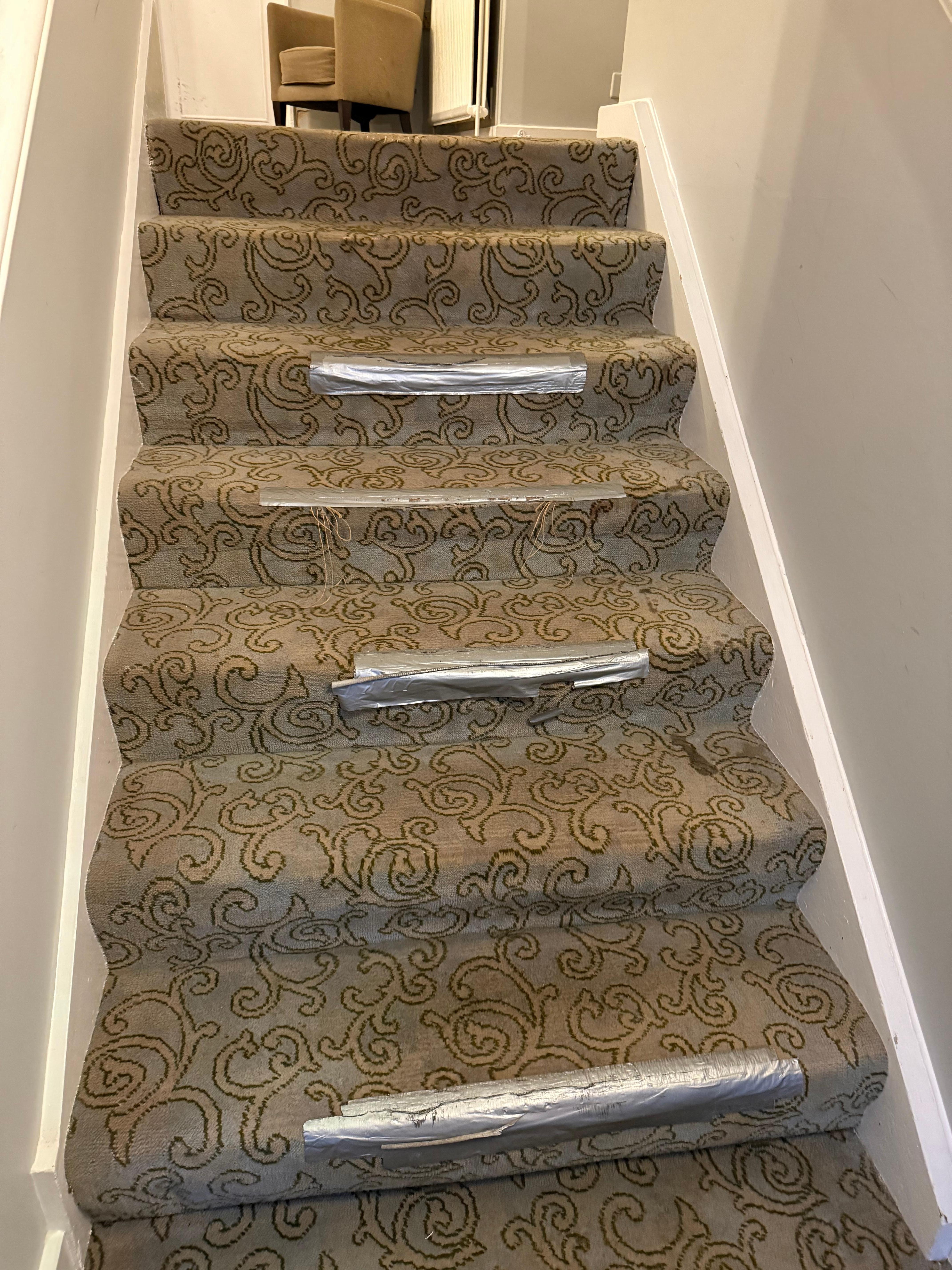 Stairs access to all rooms in outer block 