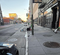 Right outside the hotel where our car was returned from valet parking