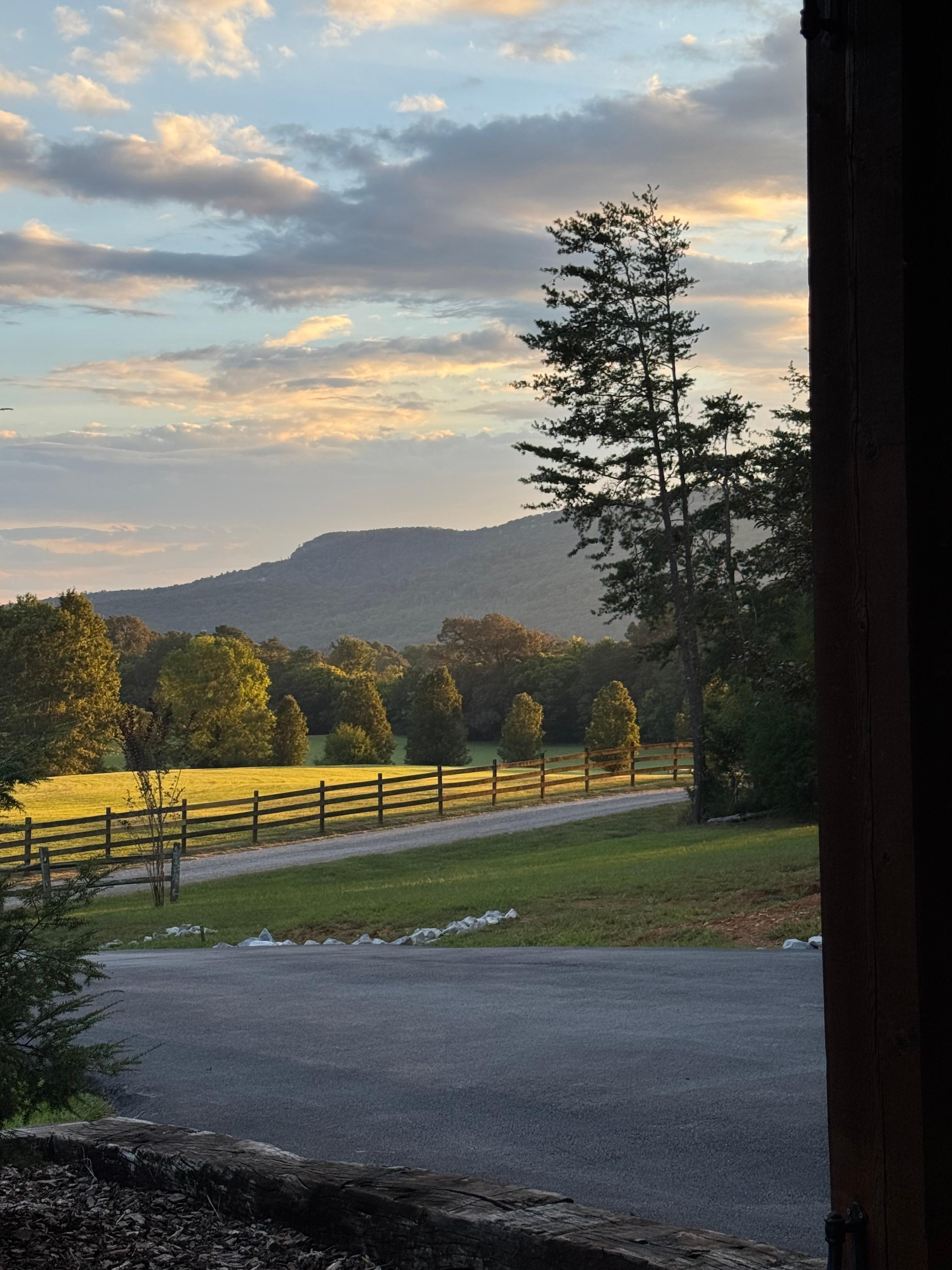 Our beautiful view from the comfy, chic porch swing! 