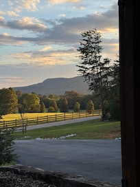 Our beautiful view from the comfy, chic porch swing!