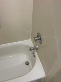 Caulking every where, faucet temperature was only available luke warm