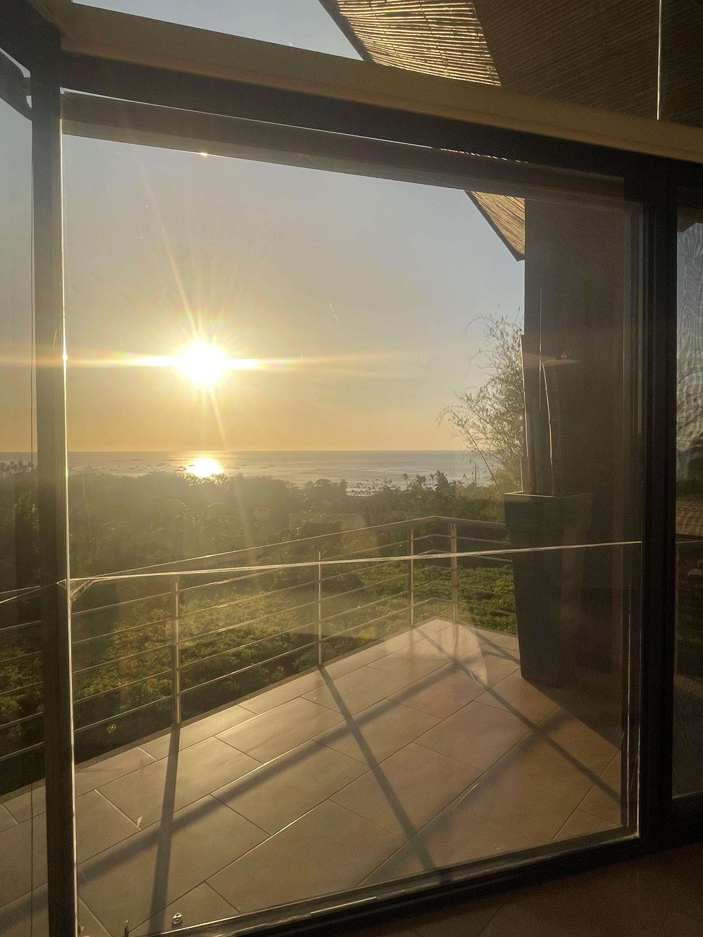 Primary bedroom evening view.