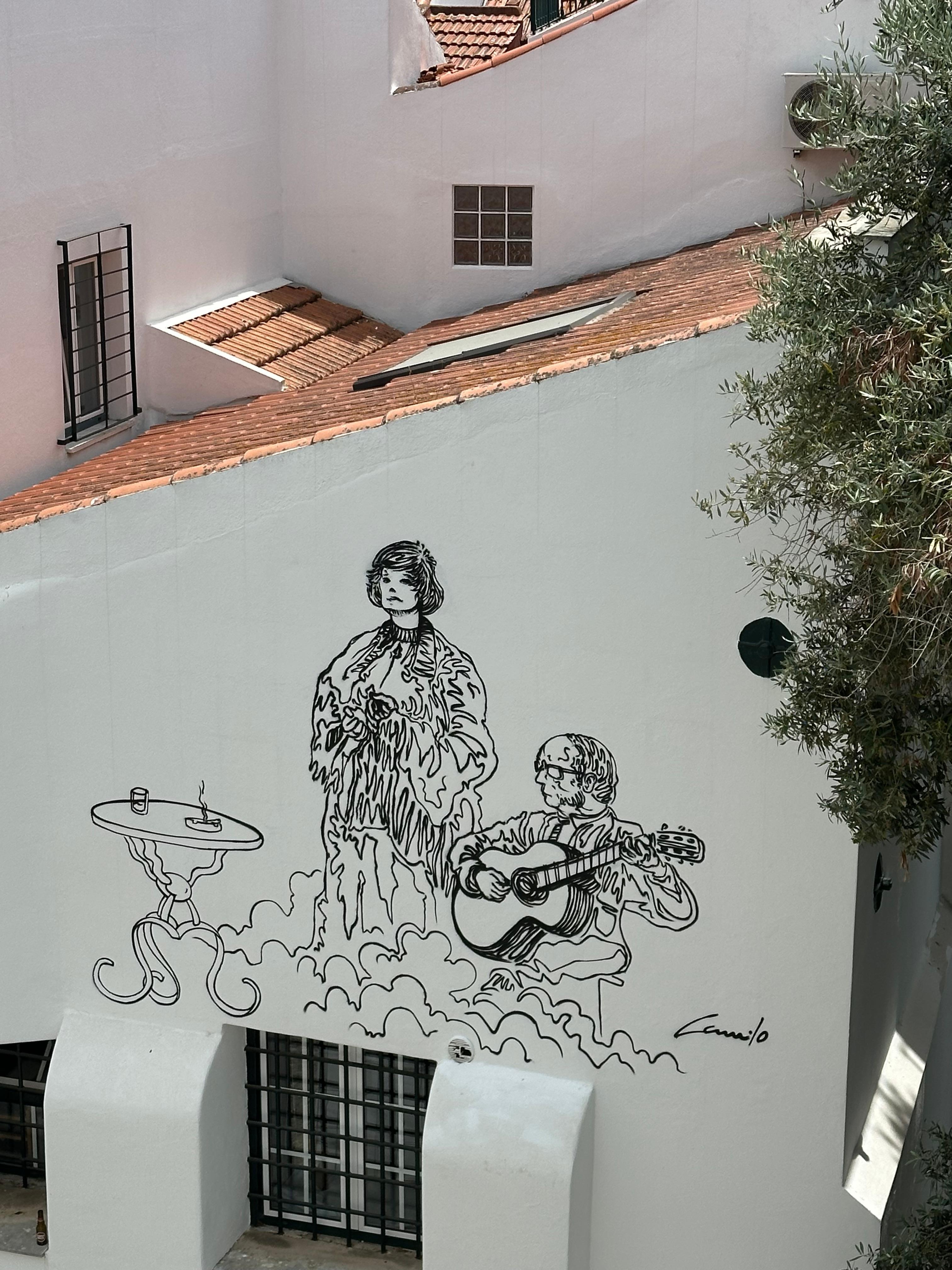 Freshly painted mural when we got there 