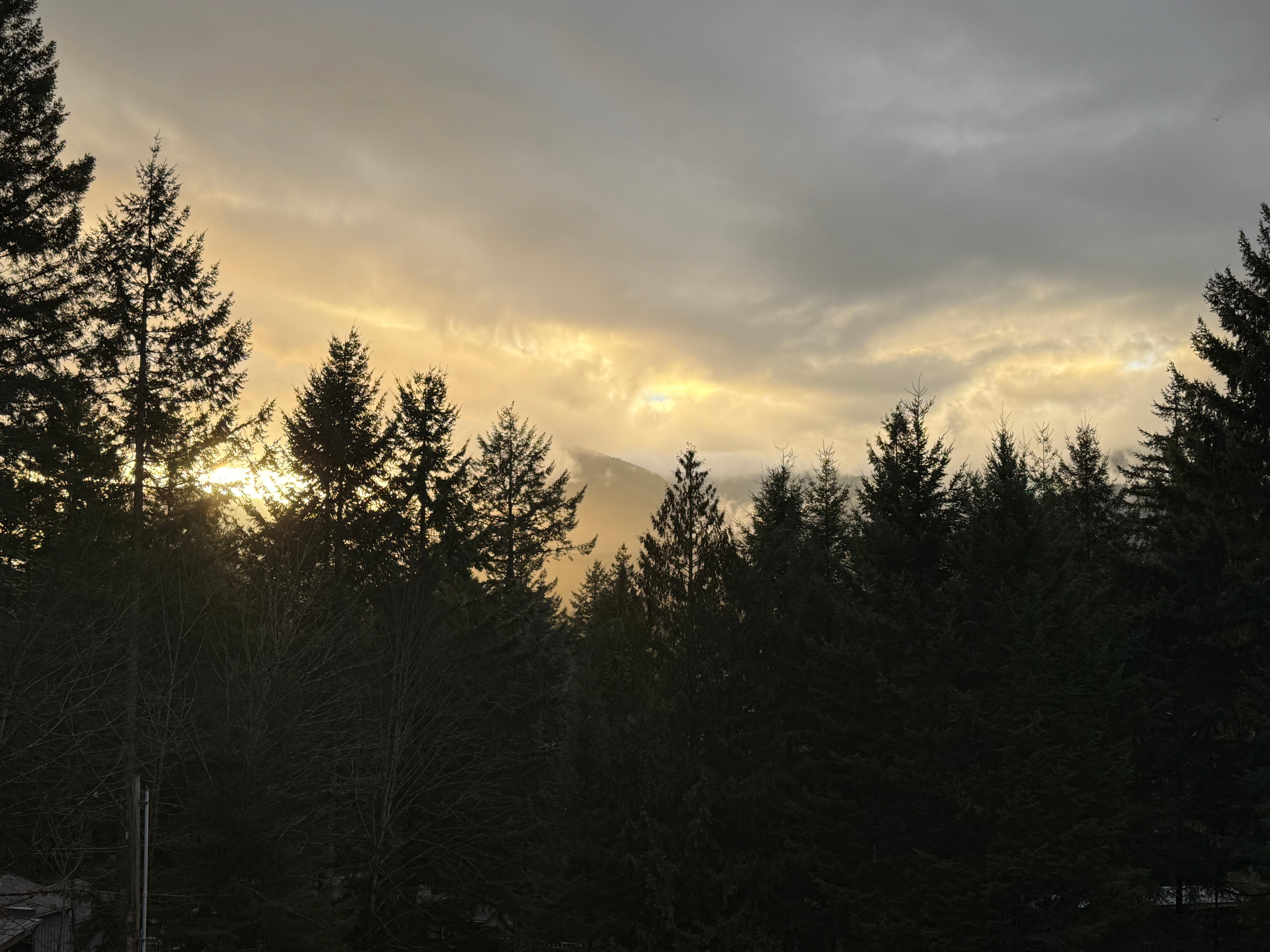 View of the sunset from the back deck.