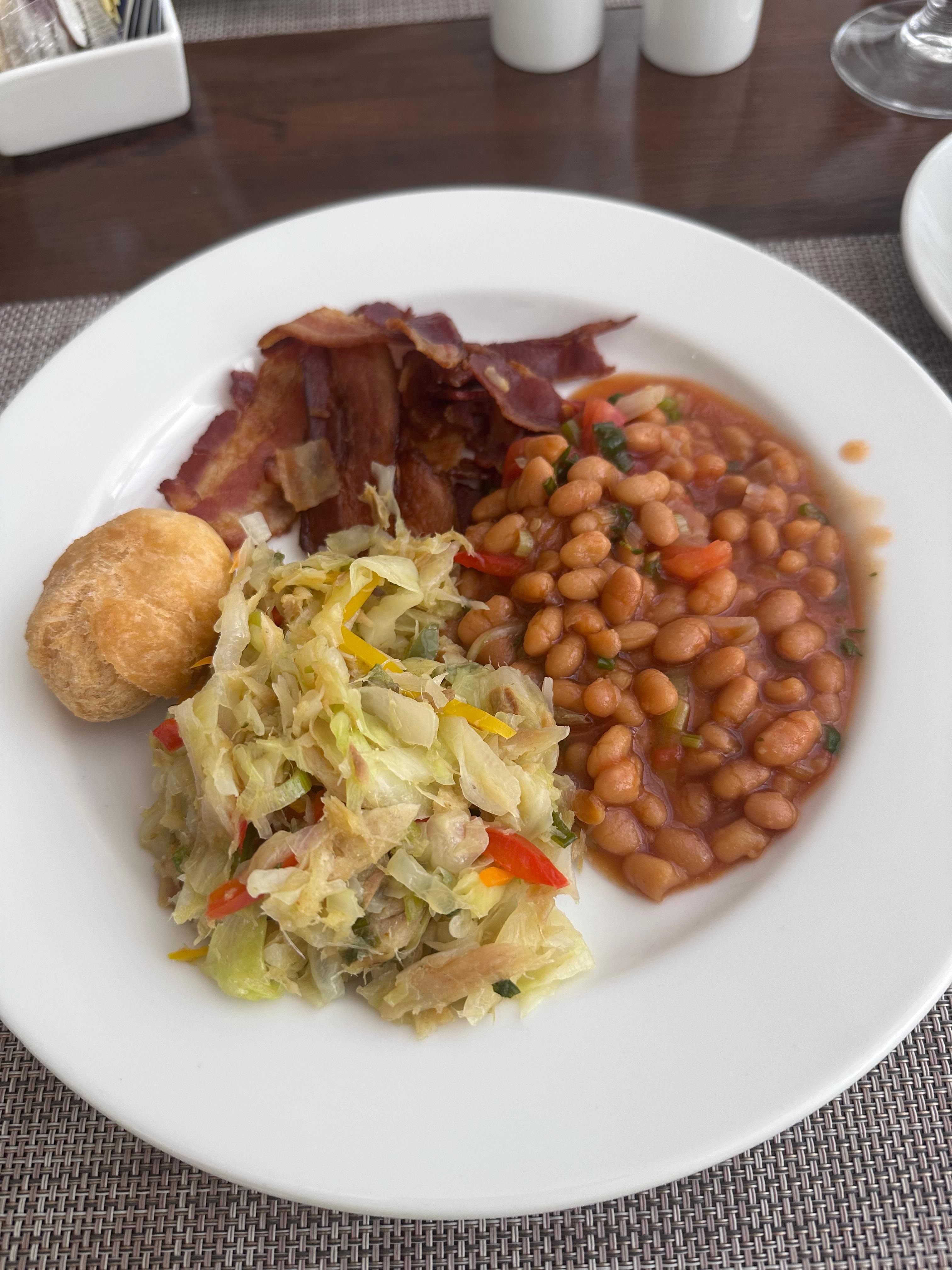 Breakfast
Cabbage & Saltfish