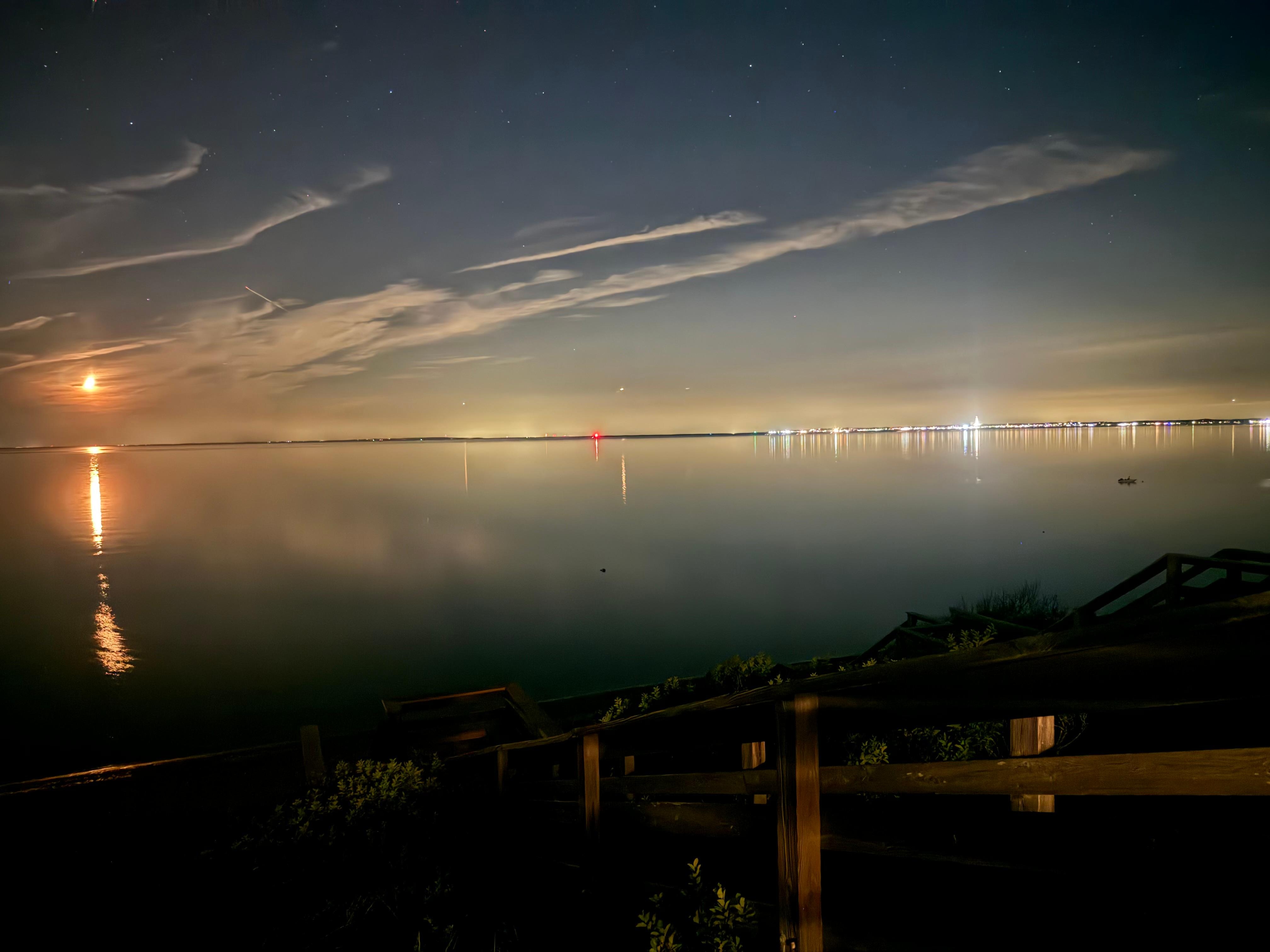 Moon-rise, with Provincetown in the distance.
