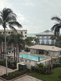 View from front door into unit. It was raining in this pic- but sun was out most the week