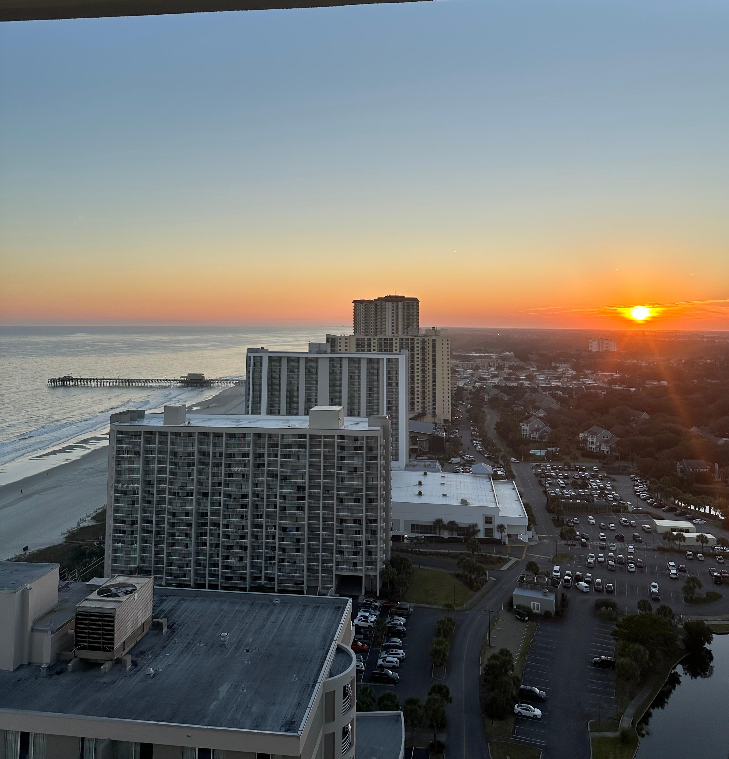 View from balcony, beautiful sunset!