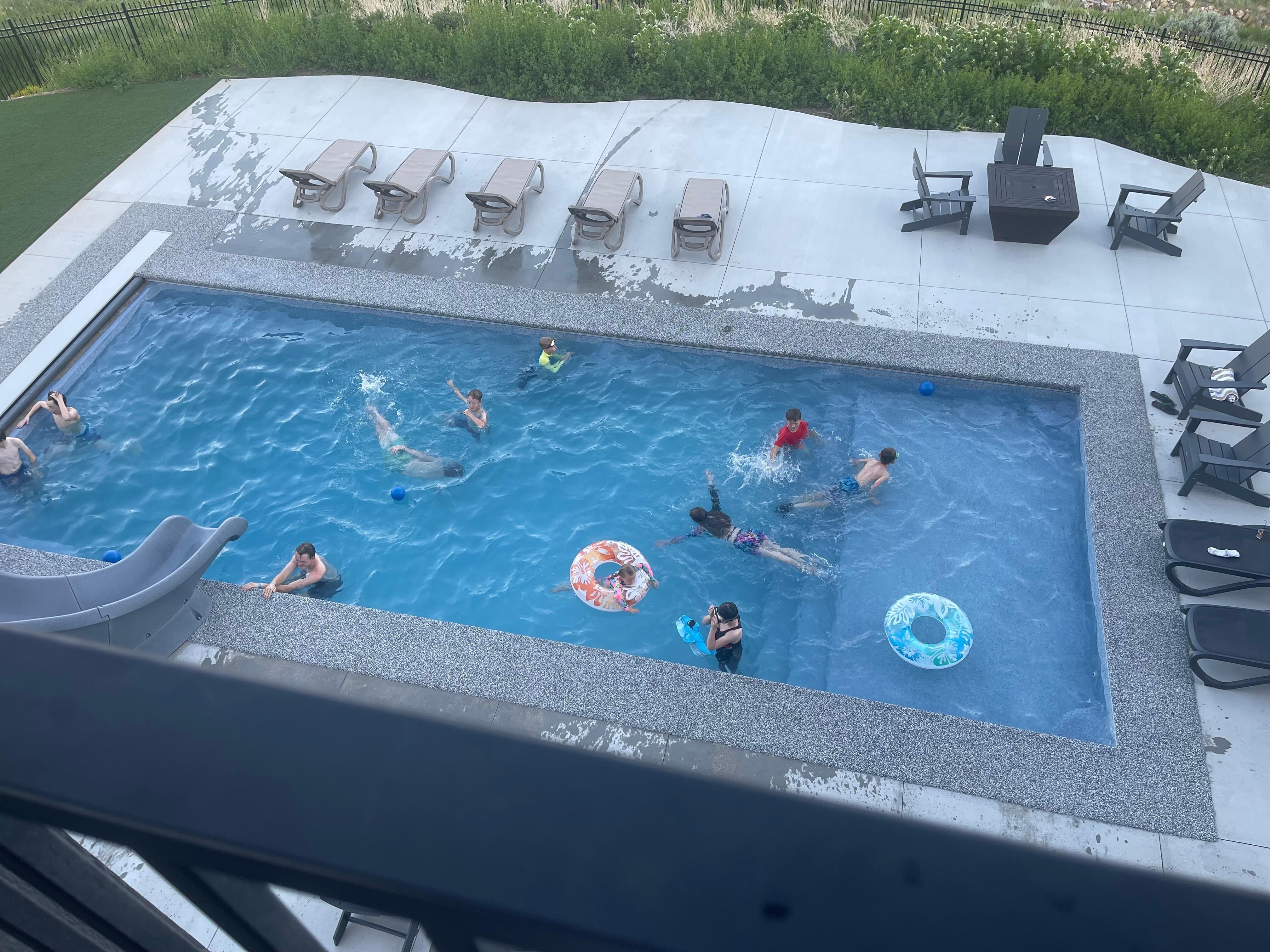 This was a favorite place to watch cousins play & splash together.