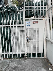 Rear door doesnt lock. This door leads to court way. person can still get inside of villas although the front doors to the villas has a code on them after 8pm.