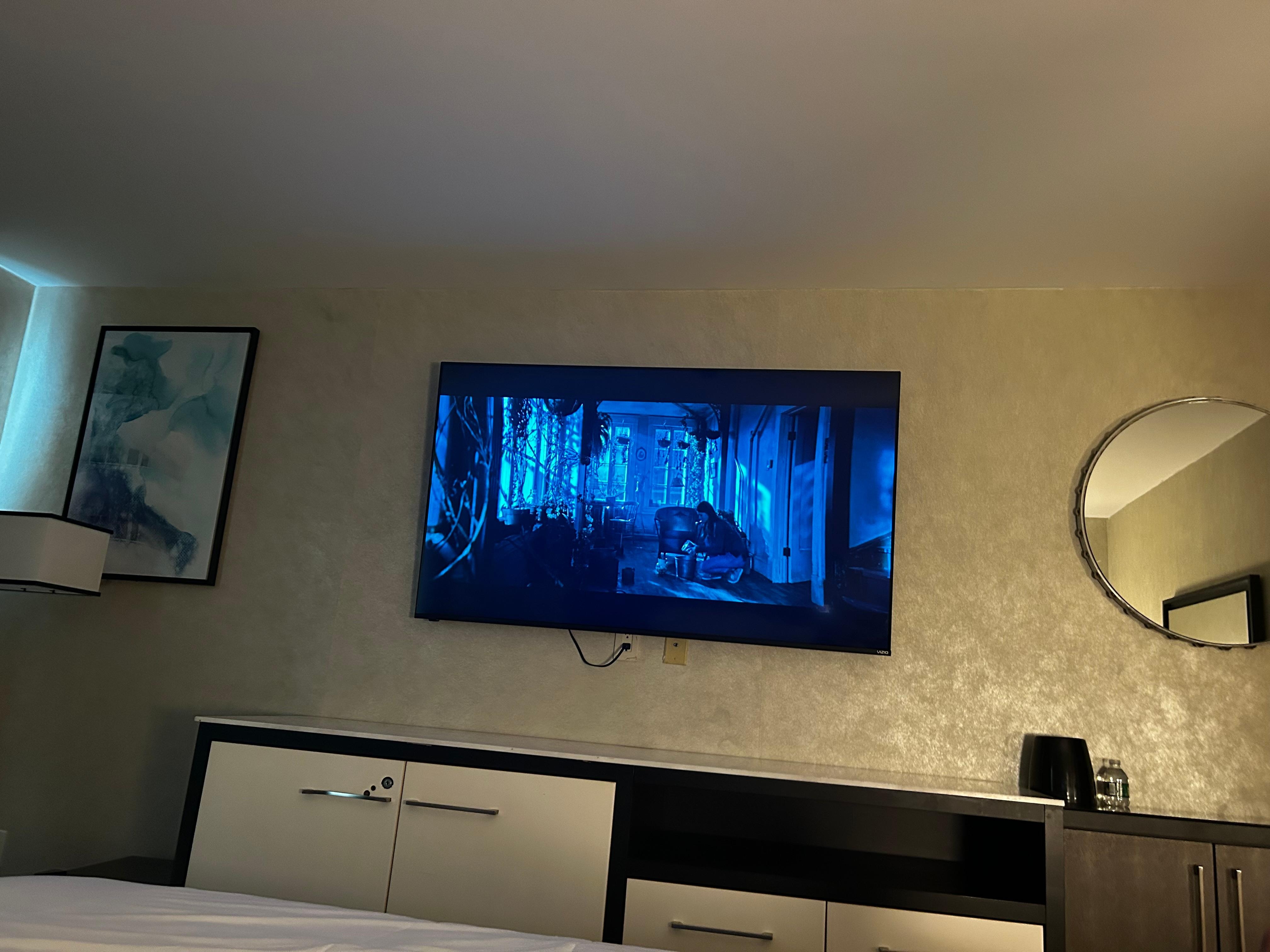 The pictures adds nice warm stability to the rooms.