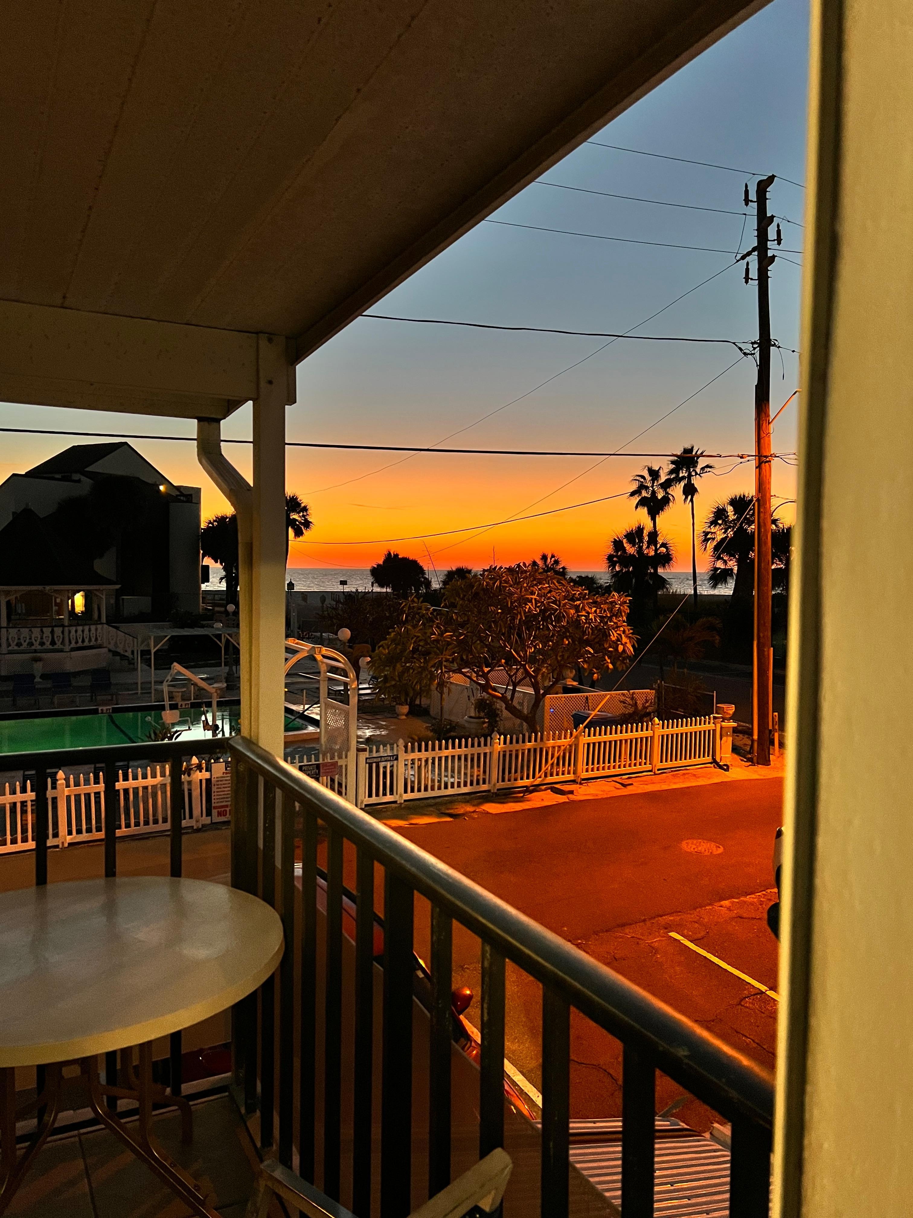 The sunsets from the balcony.  