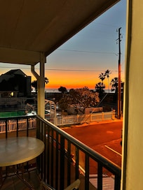 The sunsets from the balcony.