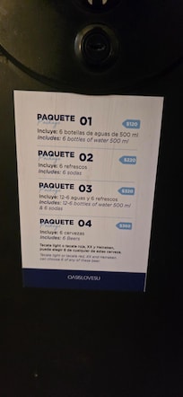 I show proof that they charge for water or, something you want to drink, that goes in the fridge.