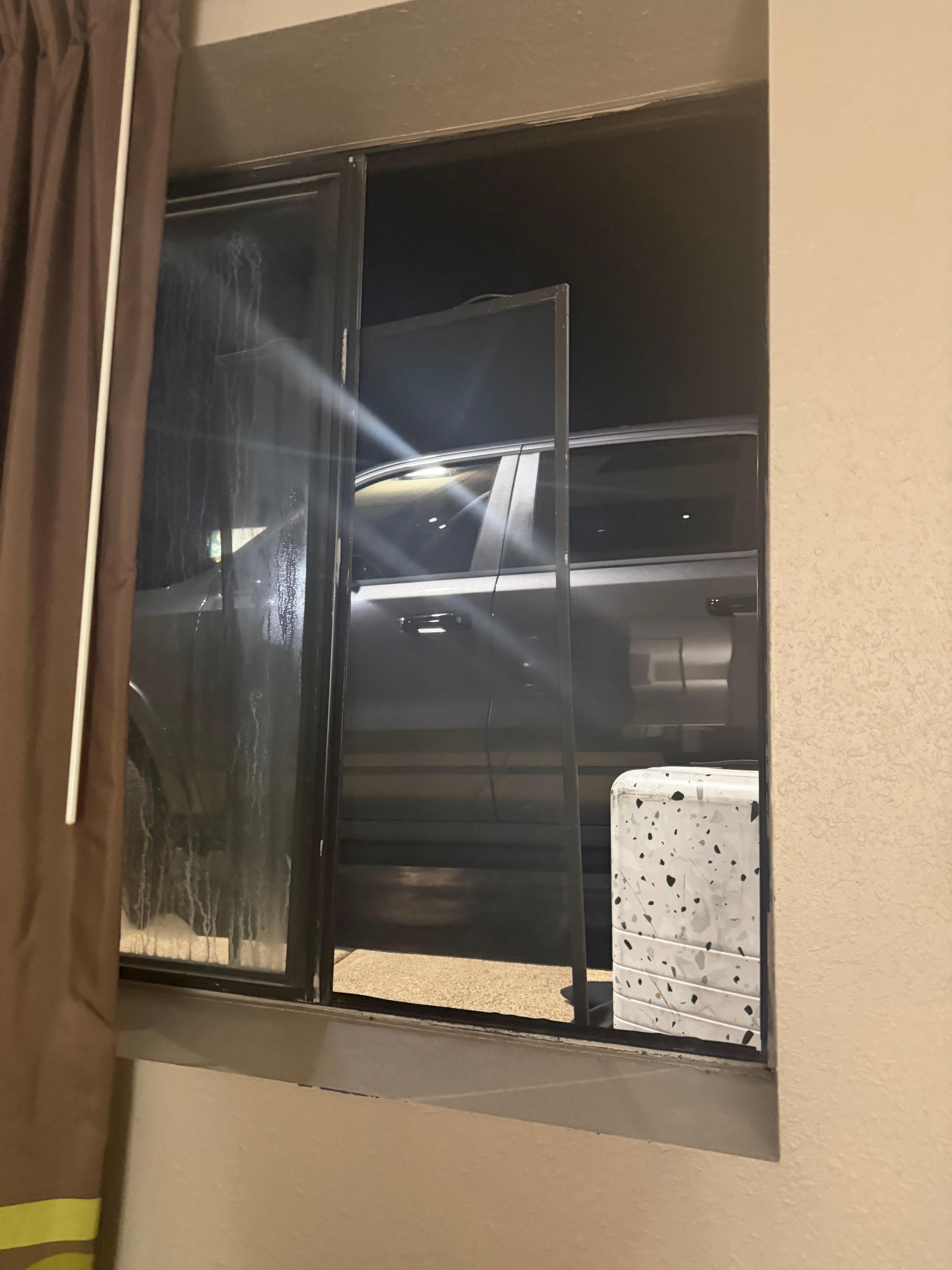 Screen was just resting there. Nothing keeping it in place. Easily popped out. 