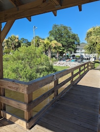 Looking towards building from dock