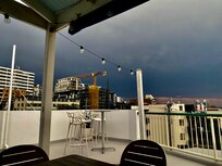 Dramatic skies of an approaching storm as viewed on the roof top