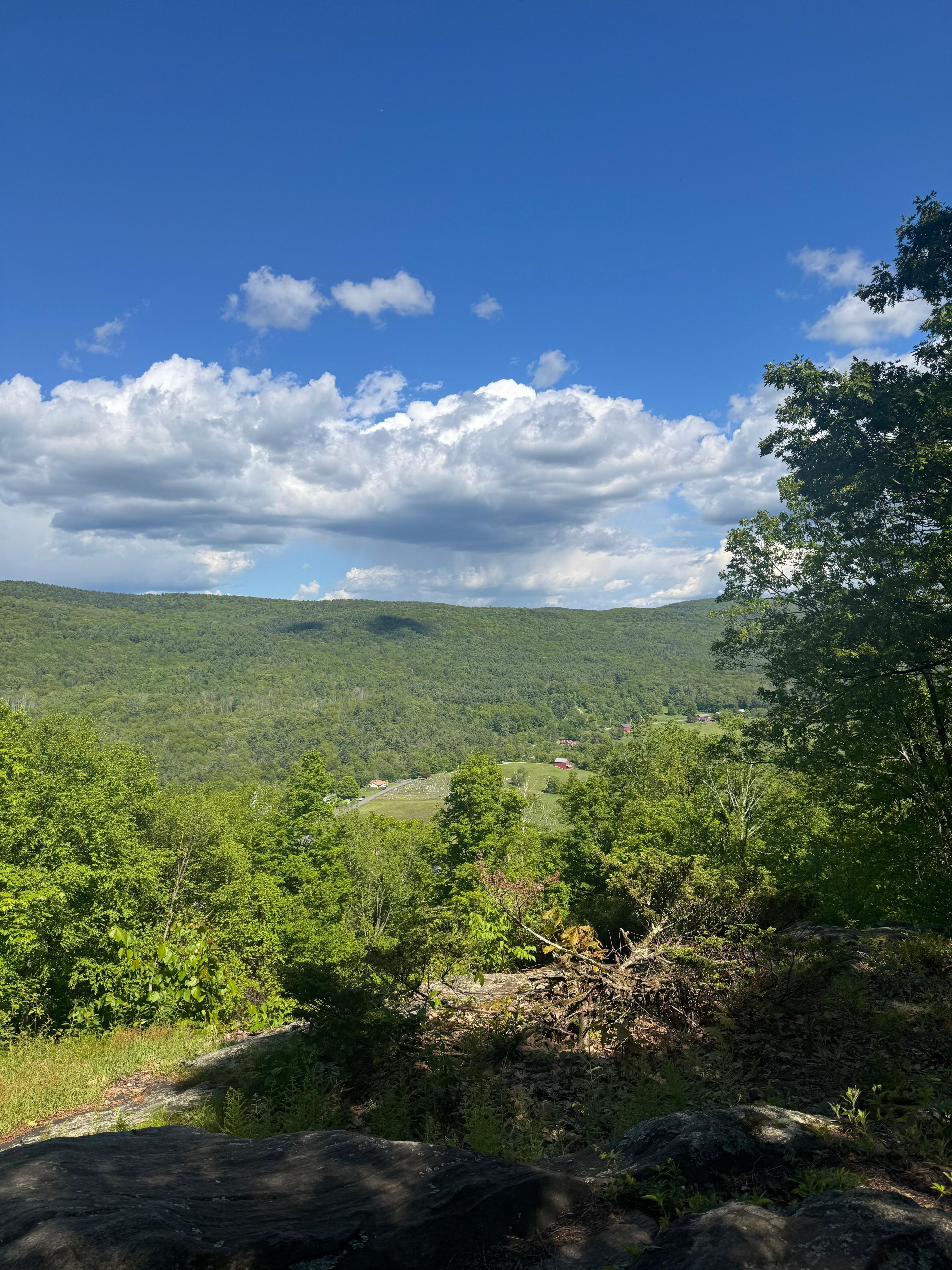 View from the "Summit" on the Appalachian Trail at Tyringham Cobble Path 