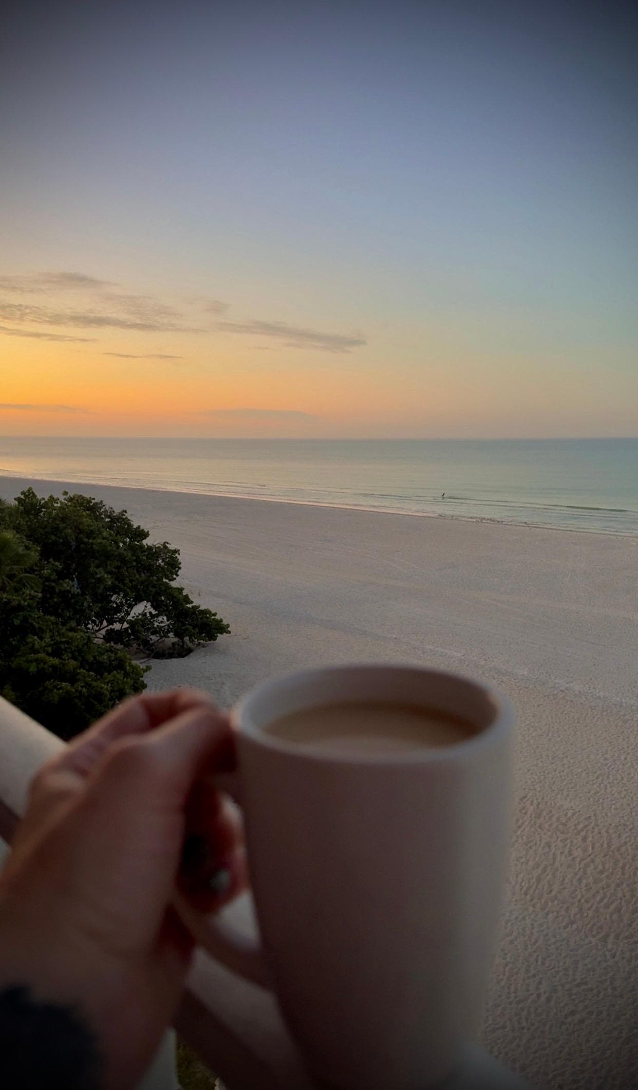 Enjoyed coffee while watching the sunrise!