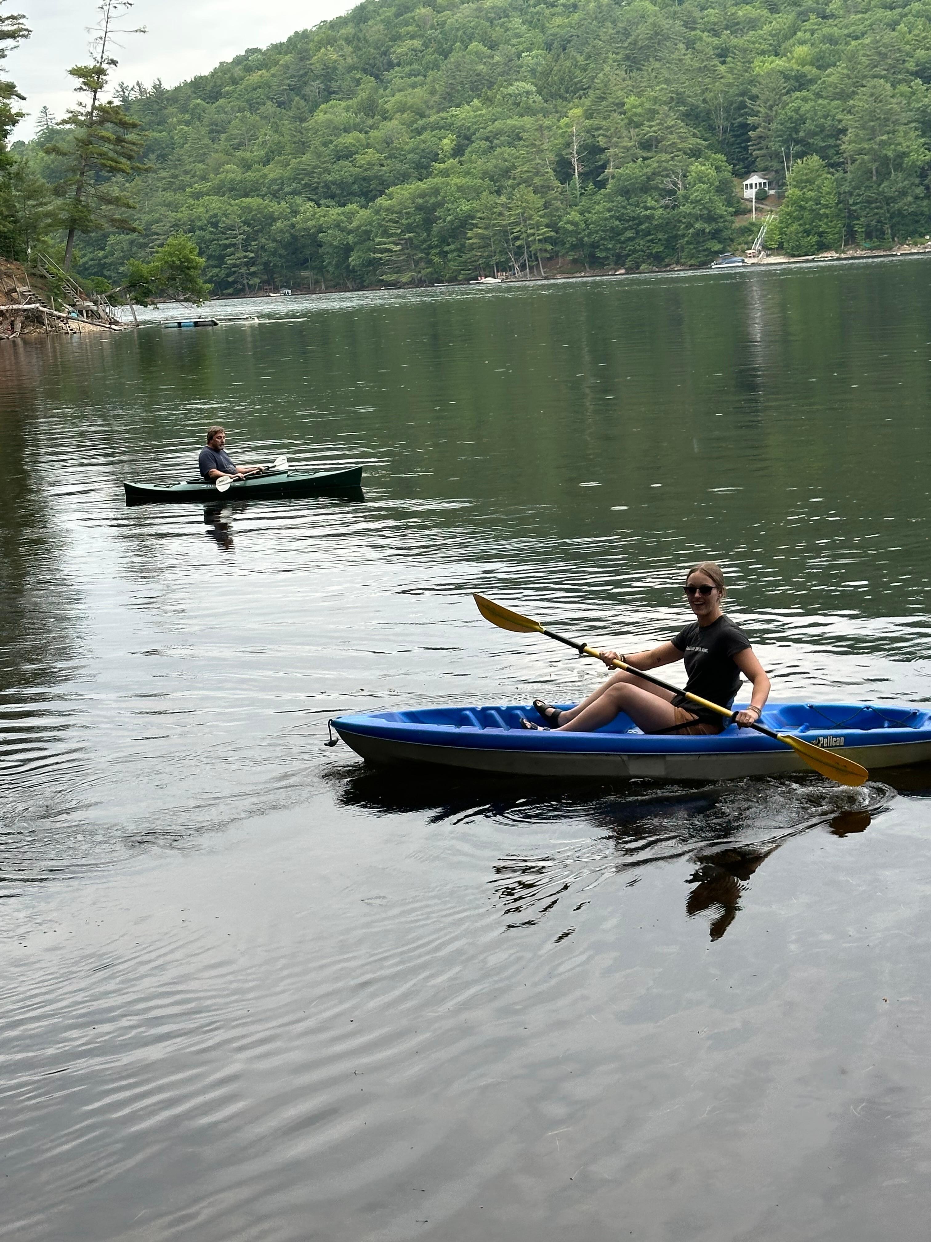 Three kayaks and a canoe were used a lot!