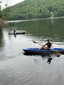 Three kayaks and a canoe were used a lot!