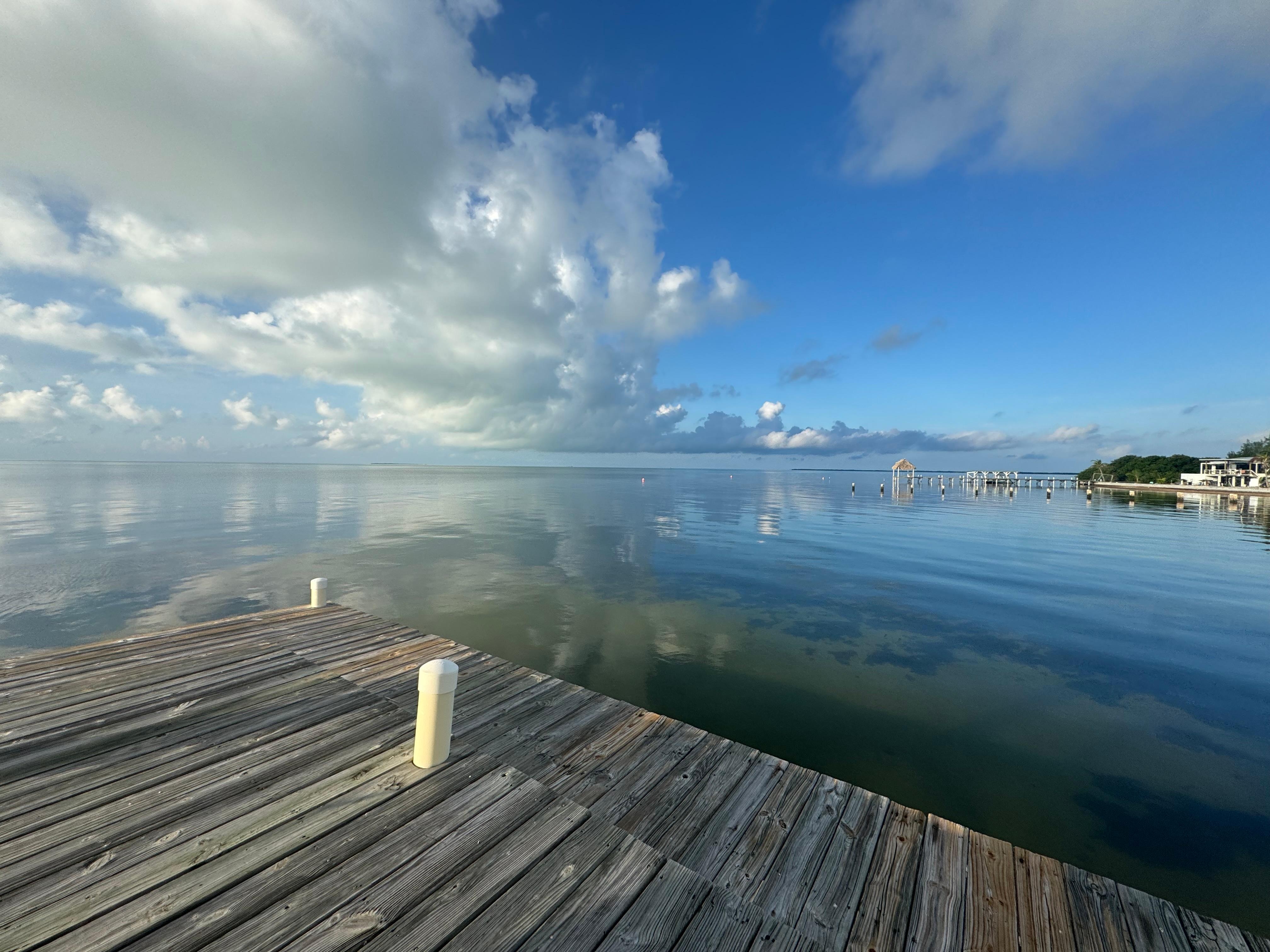 Morning from the dock. Calm seas