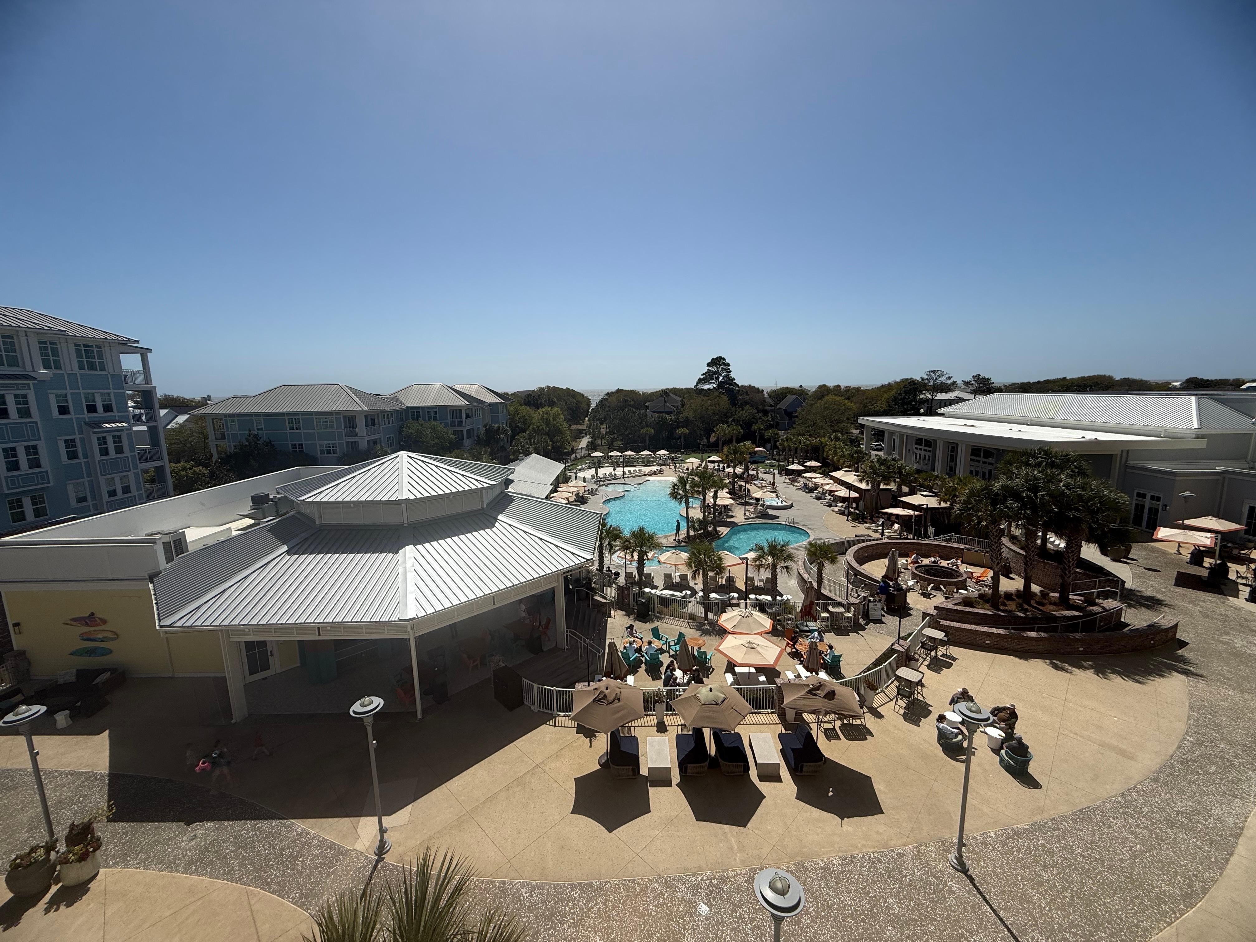 Balcony view poolside 