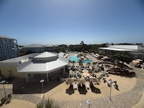 Balcony view poolside