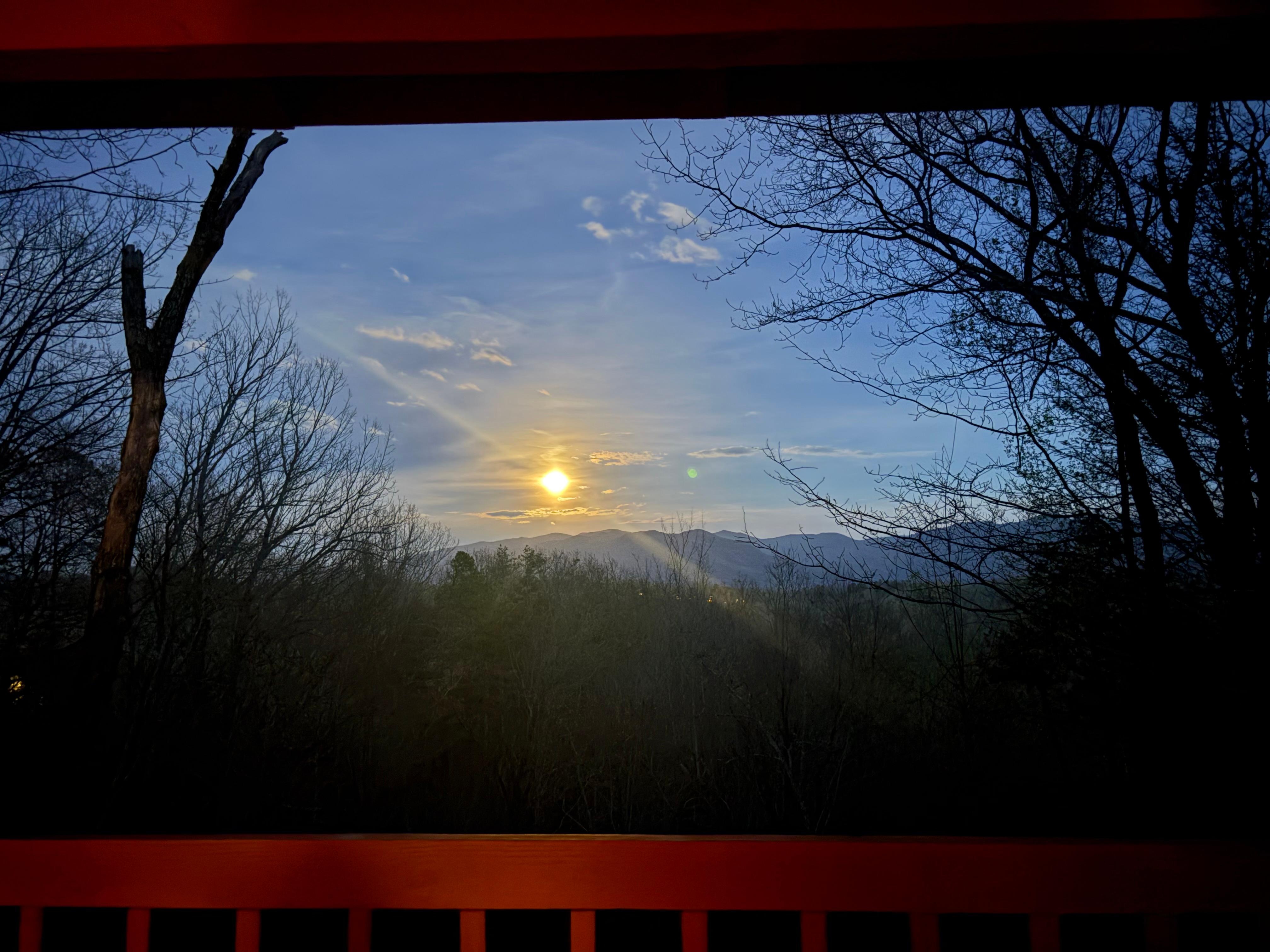 Full moon view from the porch