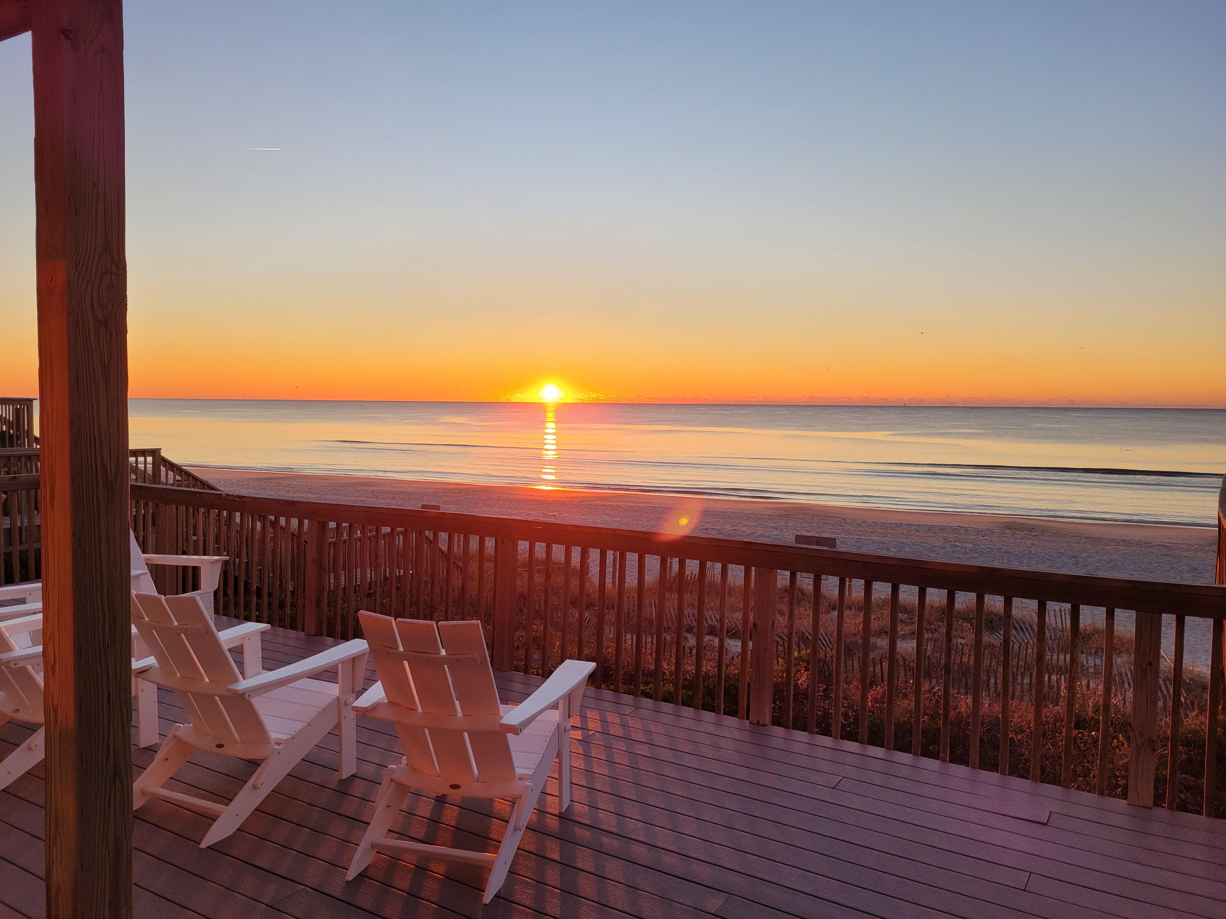 sunrise from the deck