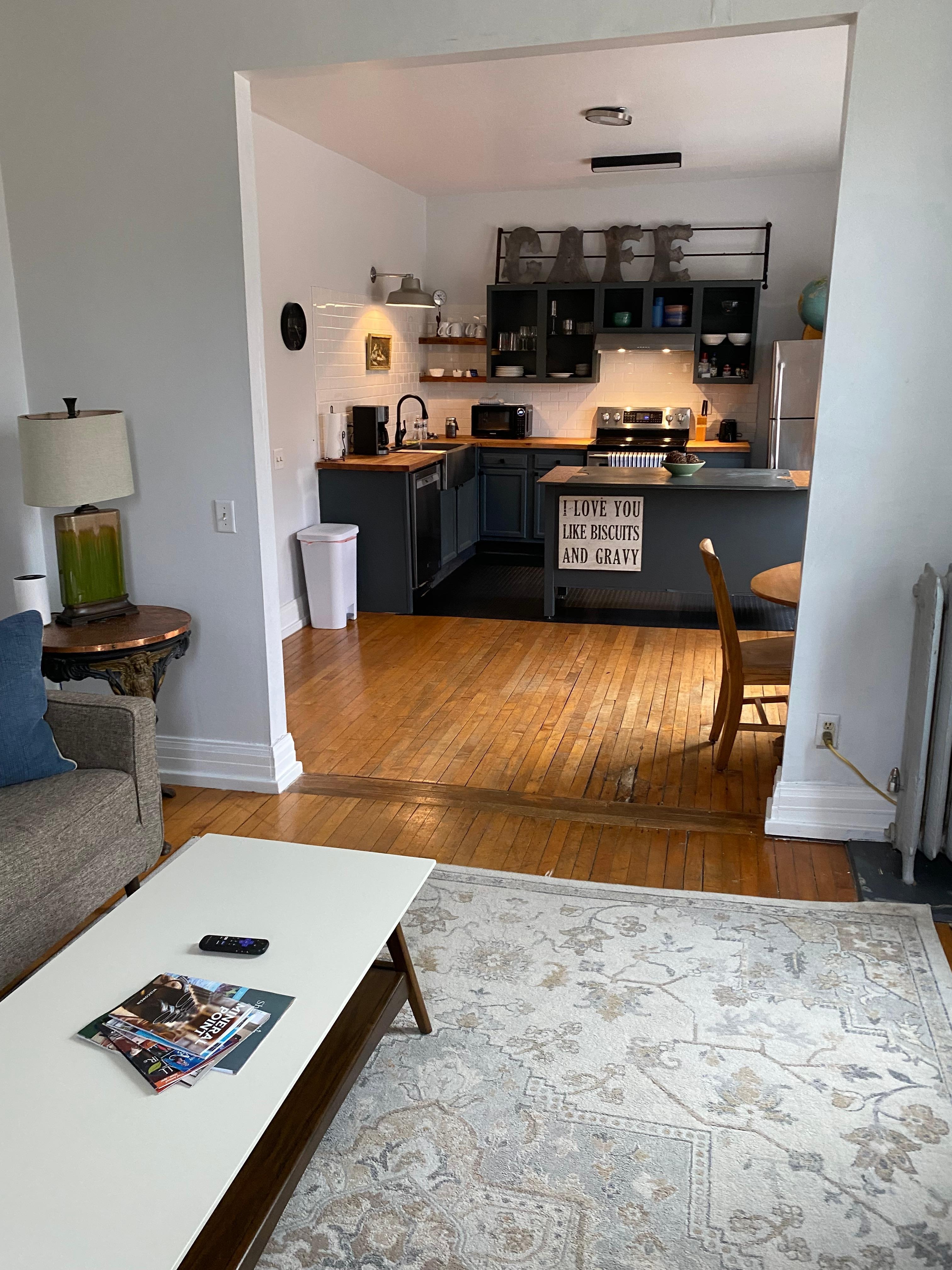 Spacious living room
Open to the kitchen. 