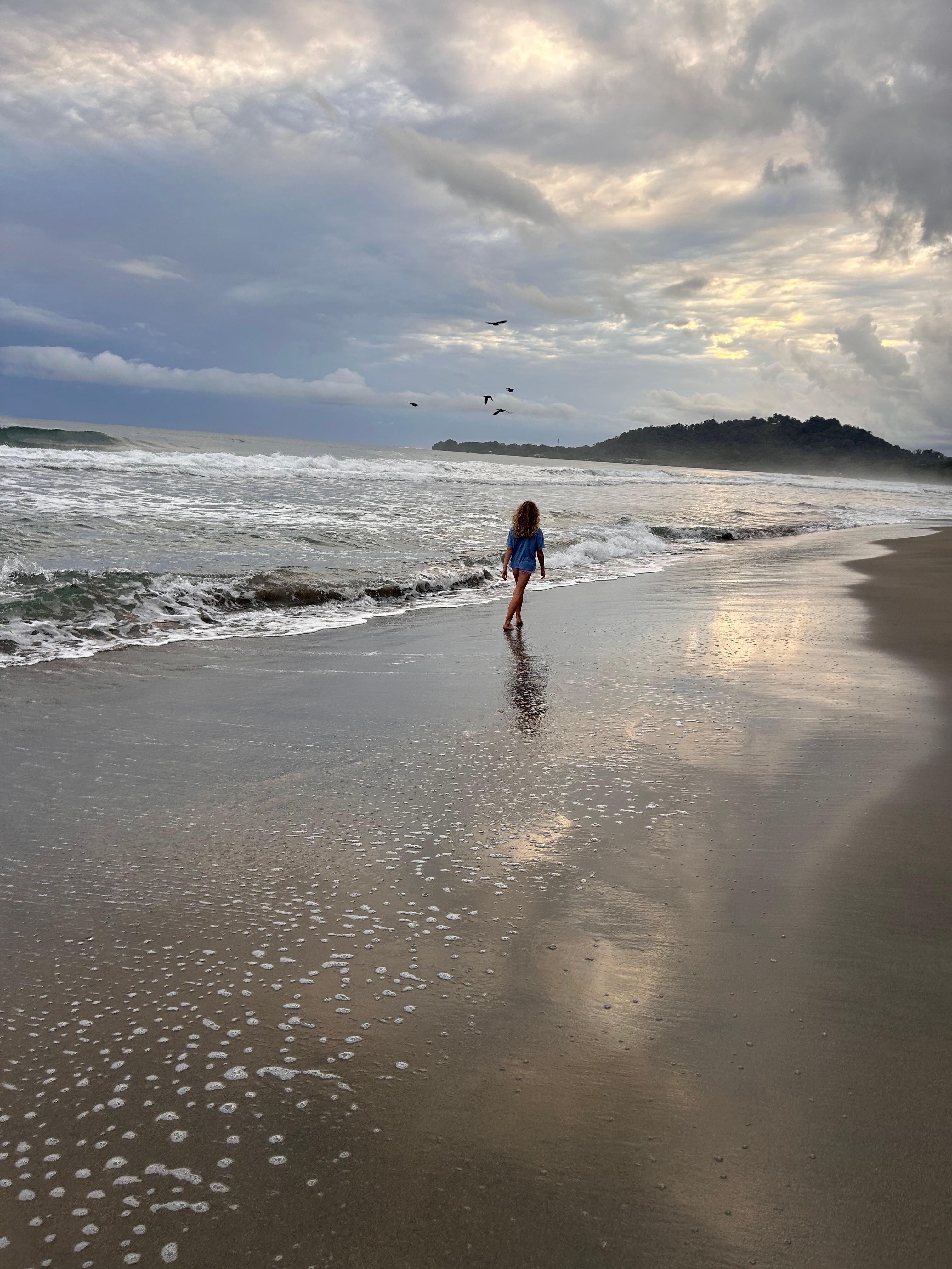 This is our morning walk on the beach, took about eight minutes with an eight year-old to get there