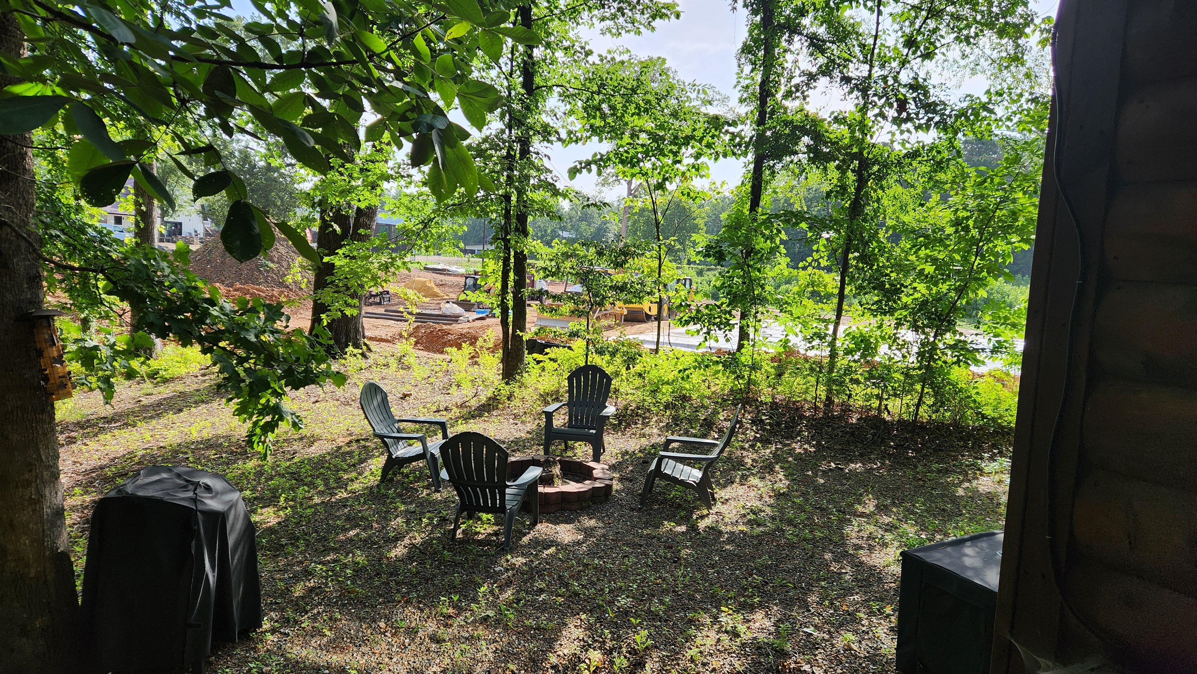 construction going on right behind the cabin