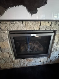 Inoperable game room fireplace