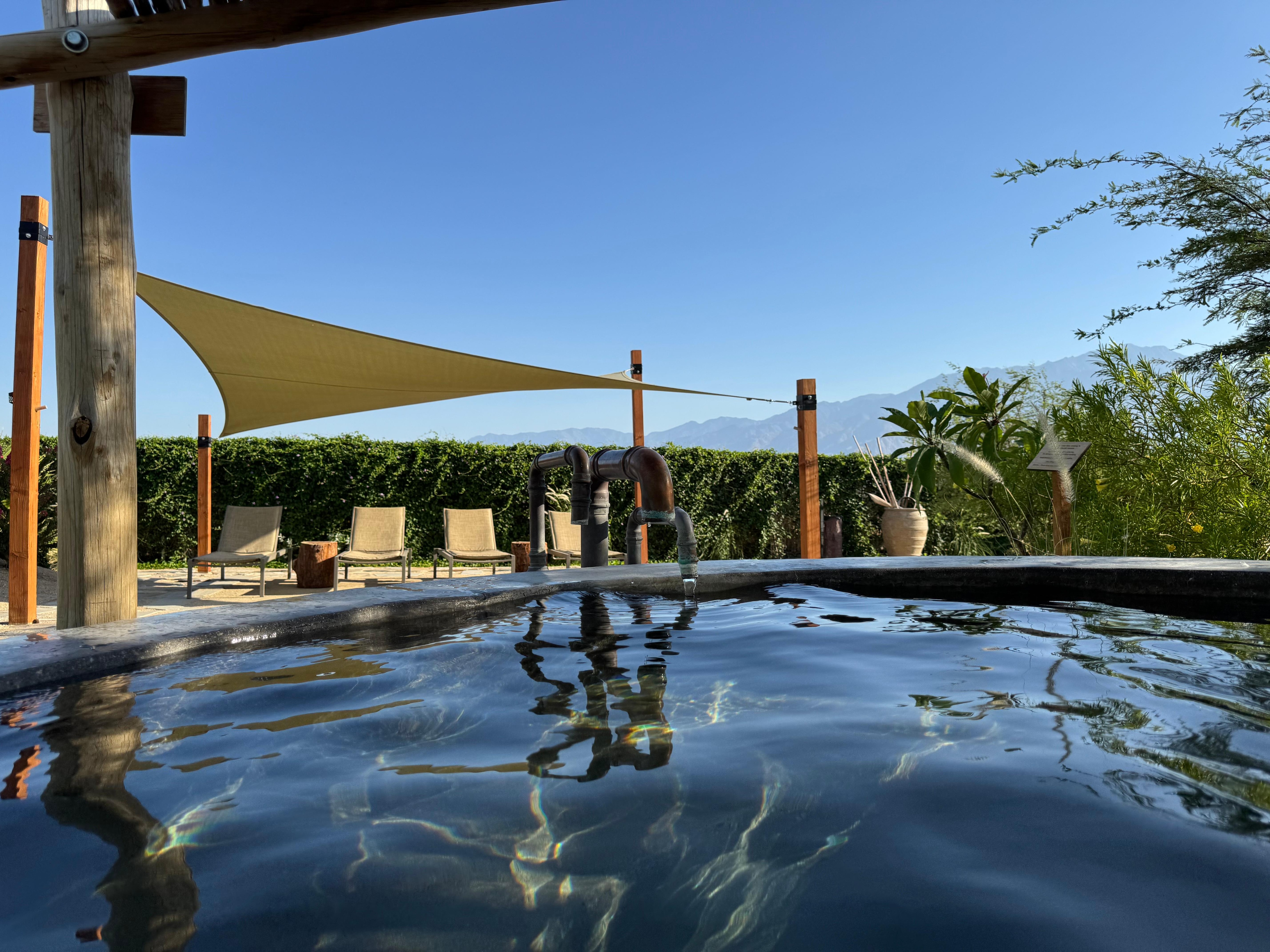 Relaxing hot tub