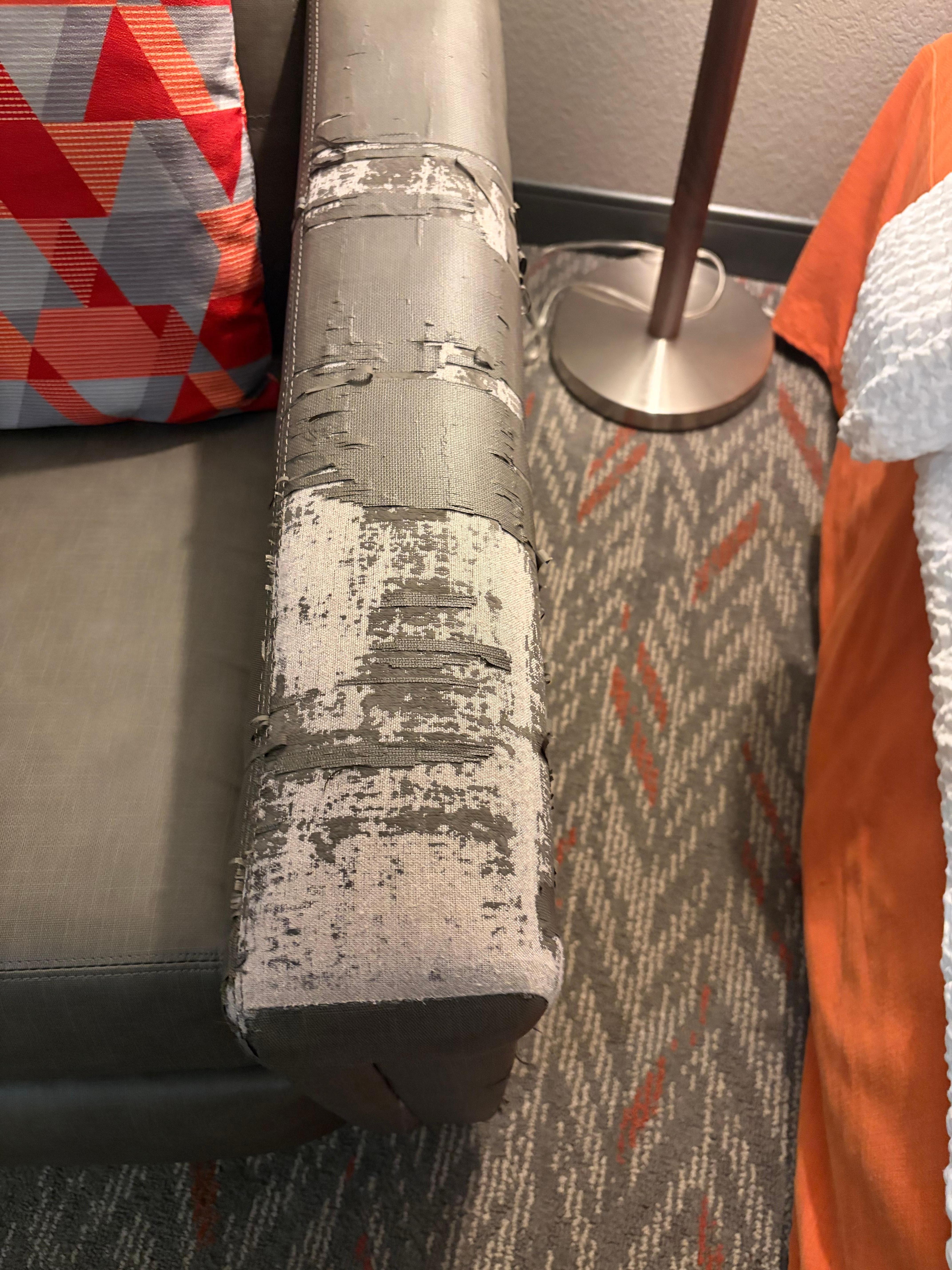 You can see pieces of it on the floor, telling me the room either wasn’t cleaned or cleaned well.  