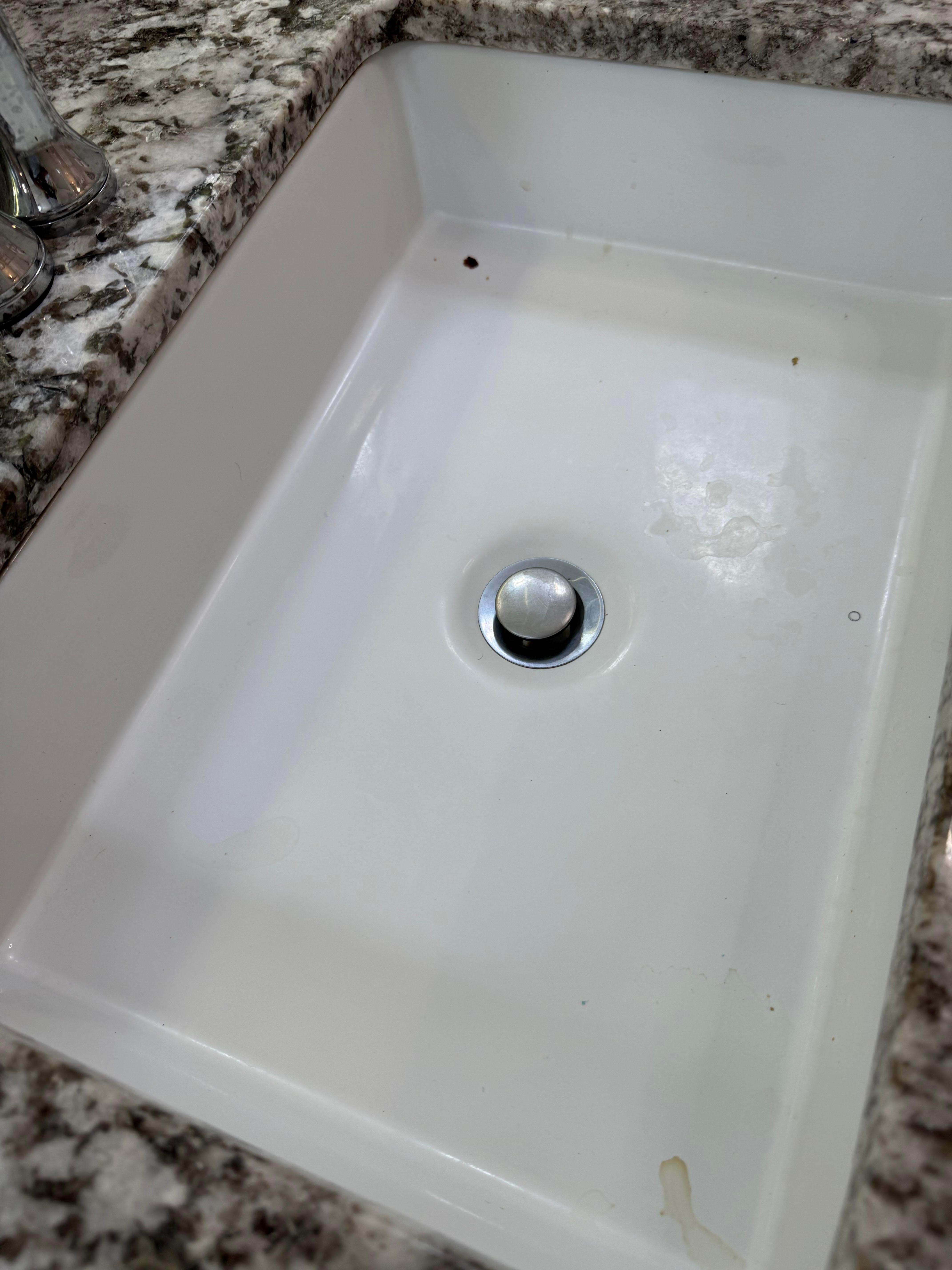 Dirty sink. I think they just totally forgot to clean bathroom.  I get it, stuff happens.  