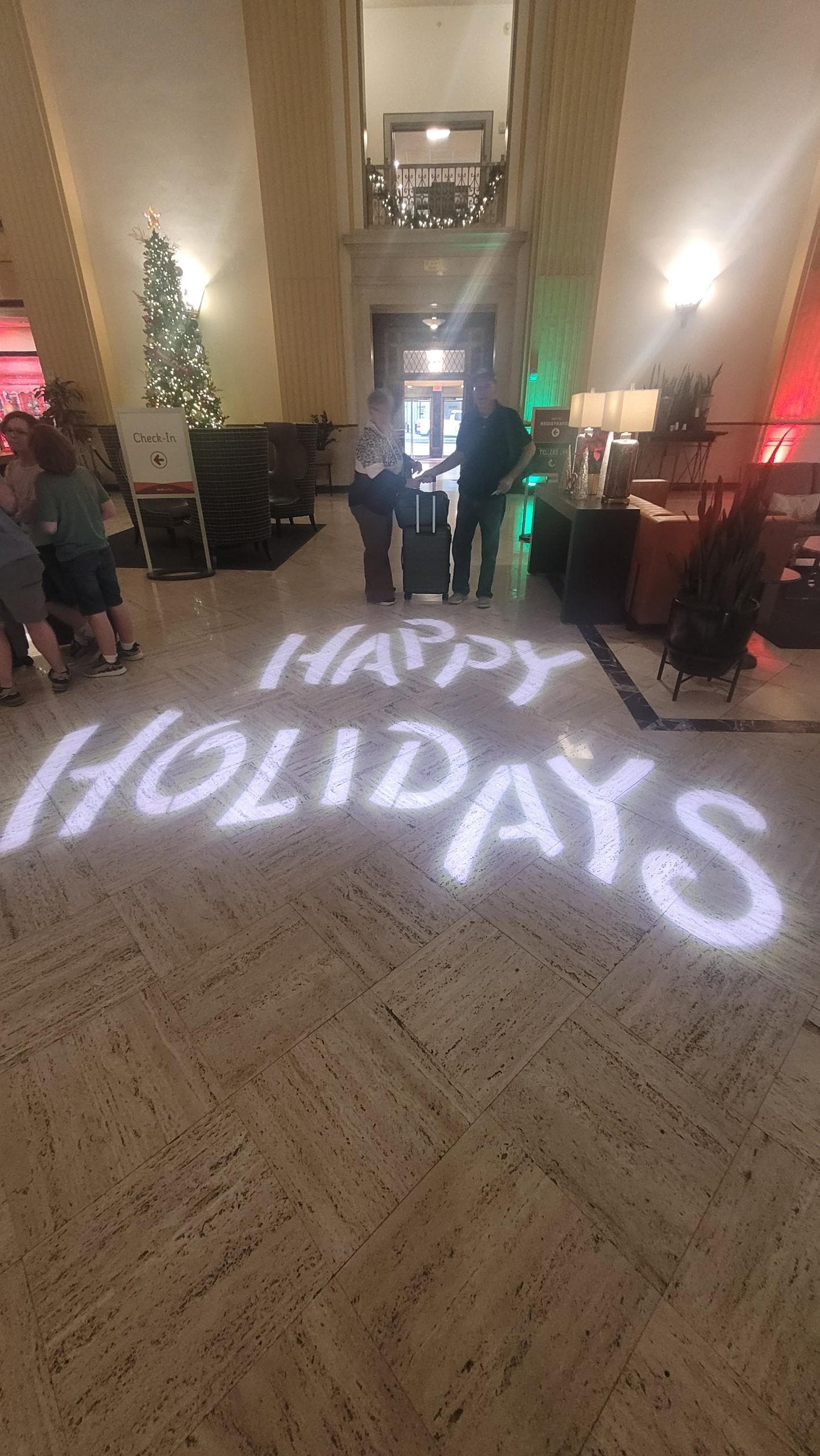 Our greeting in the lobby