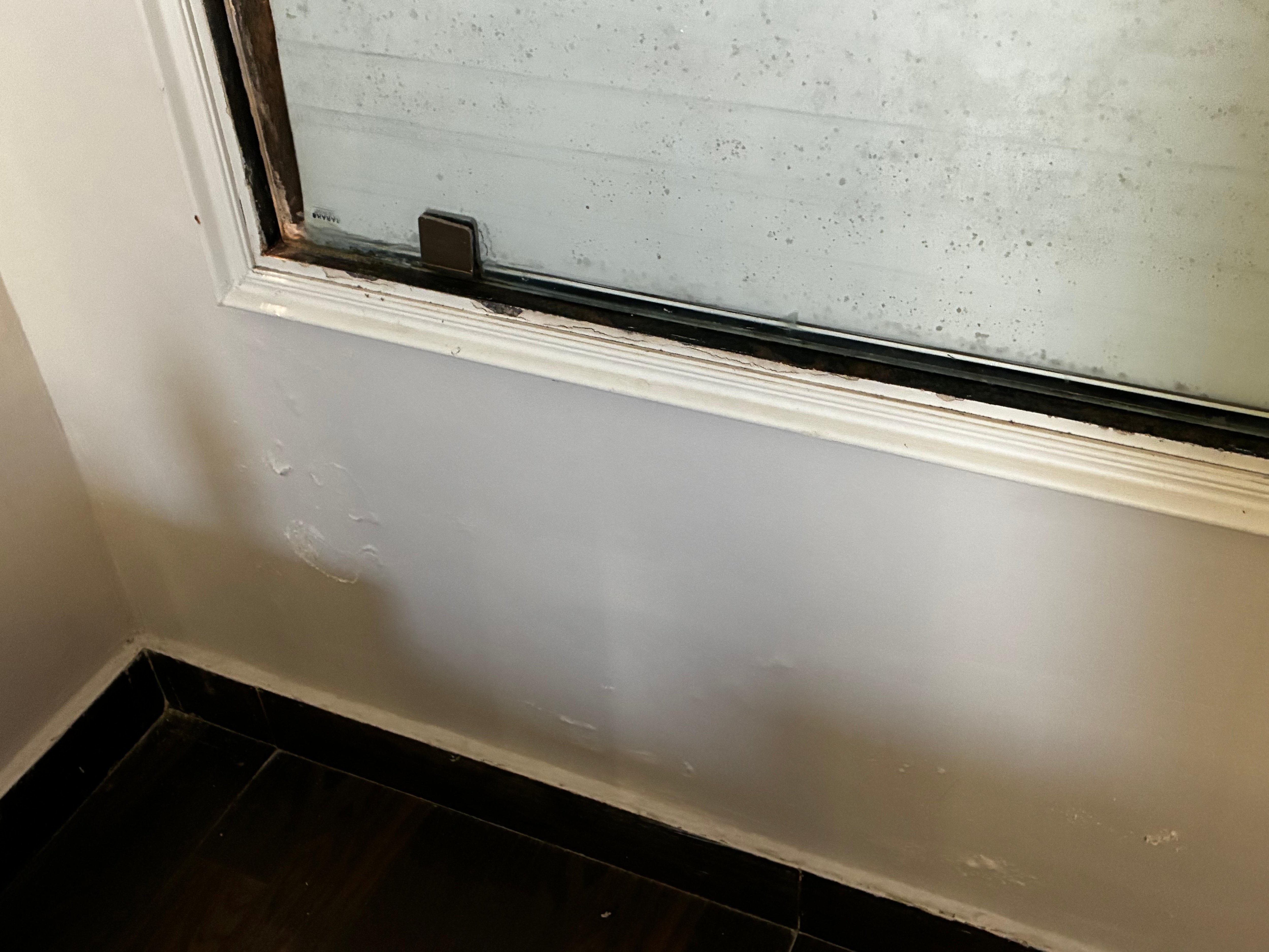 Peeled of paint in the room