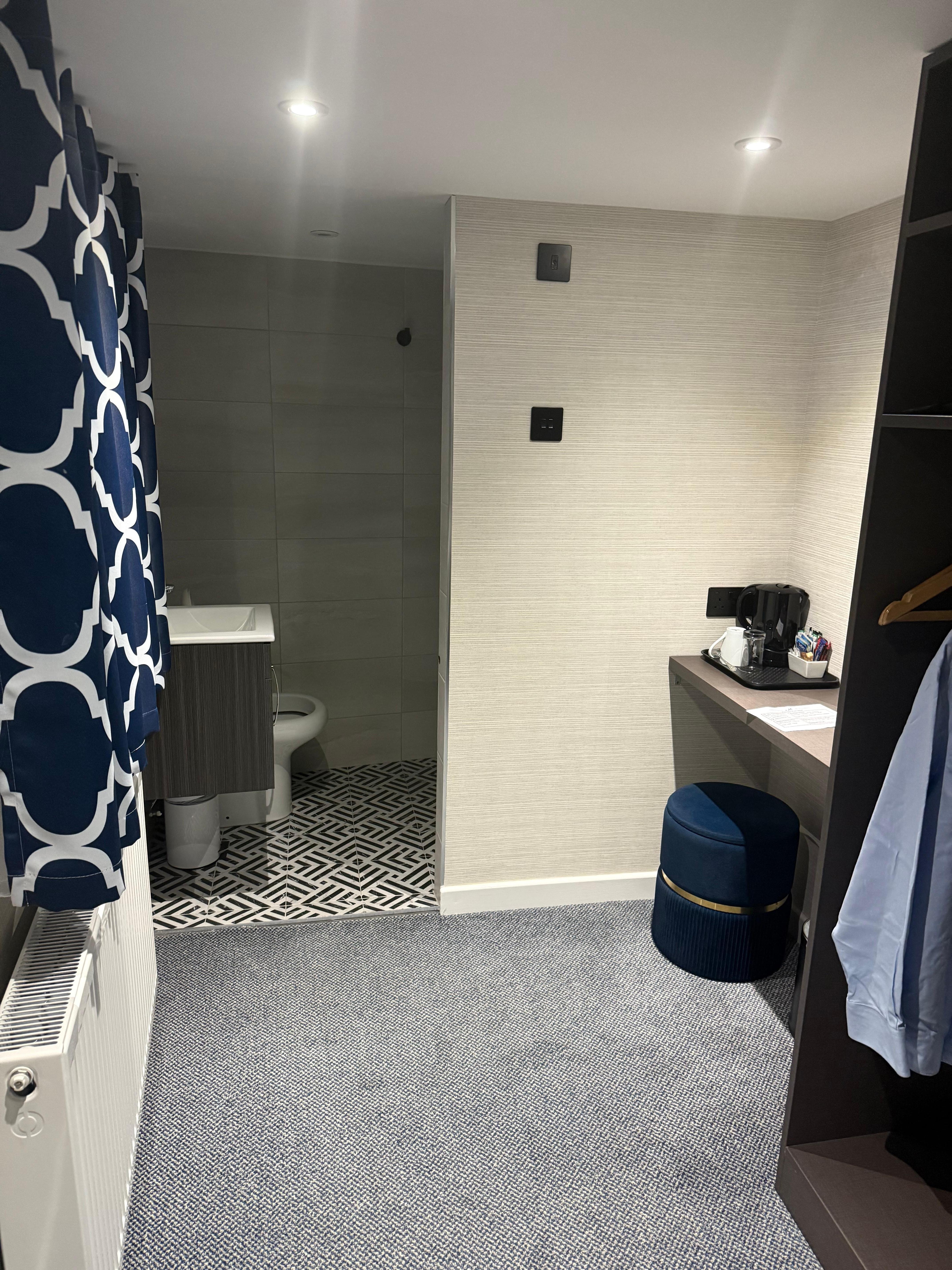 Downstairs bathroom and wardrobe is very inconvenient